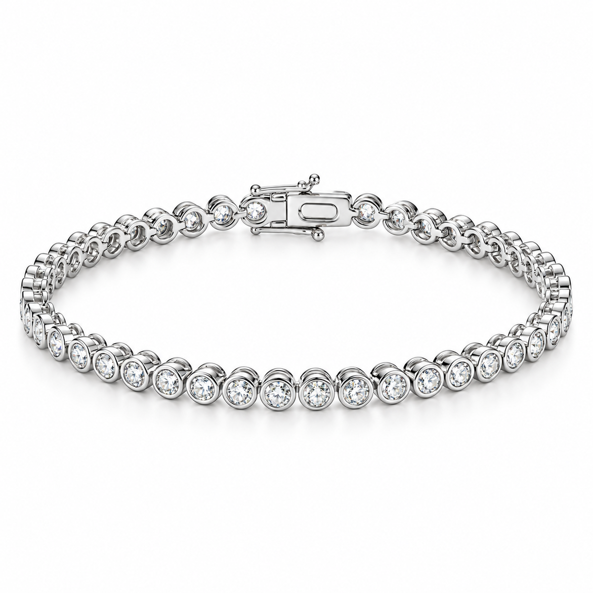 Sterling Silver Dalia Bezel Tennis Bracelet