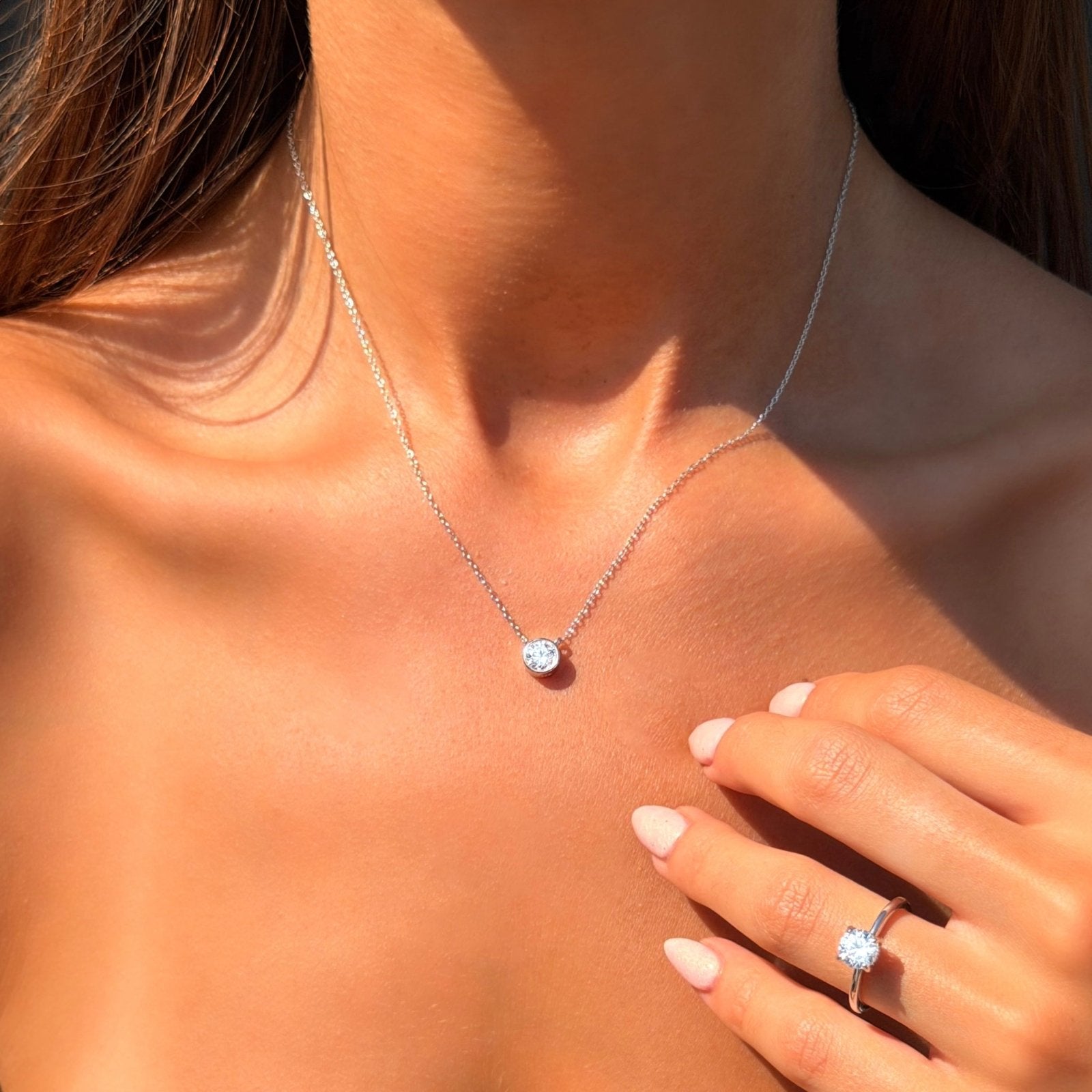 Sterling Silver Zia Bezel Necklace - Luxe Emporium x
