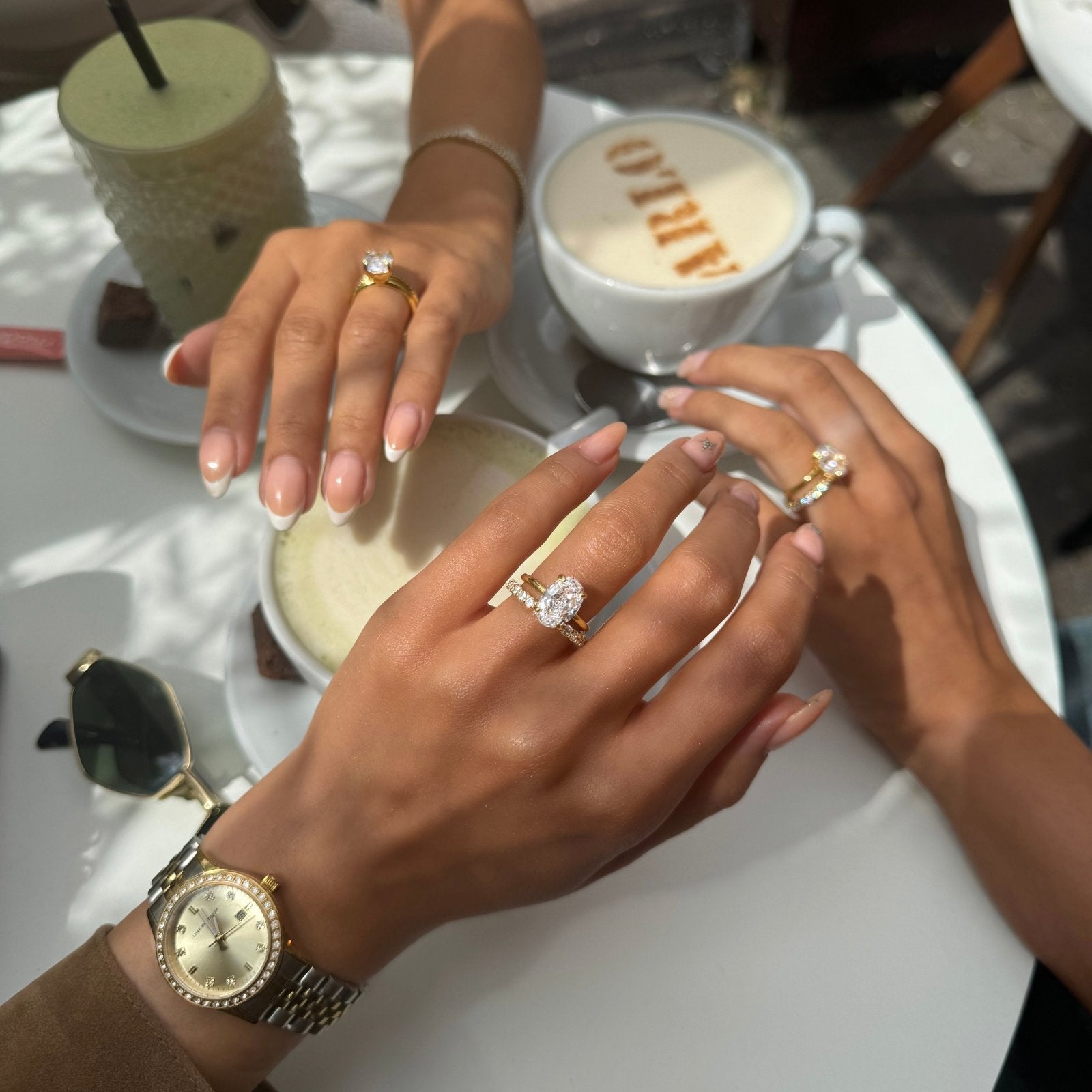 Gold Plain Band Solitaire Ring - Luxe Emporium x