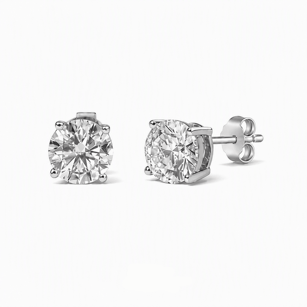 Sterling Silver Romy Round Stud Earrings - Luxe Emporium x