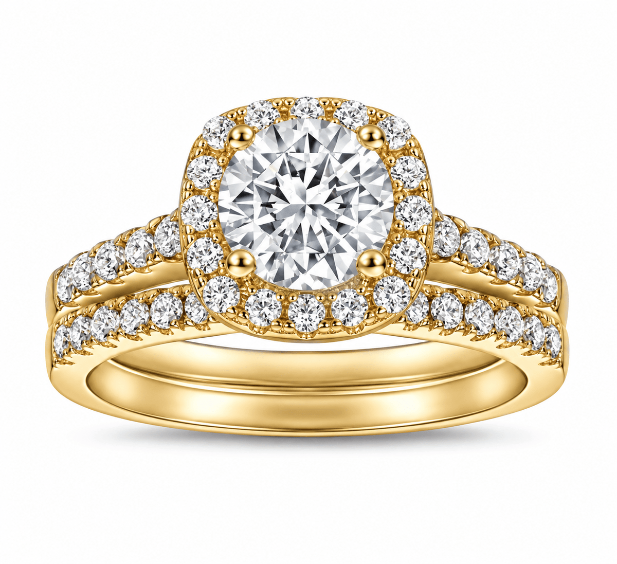 Gold Luxe Halo Wedding Set - Luxe Emporium x