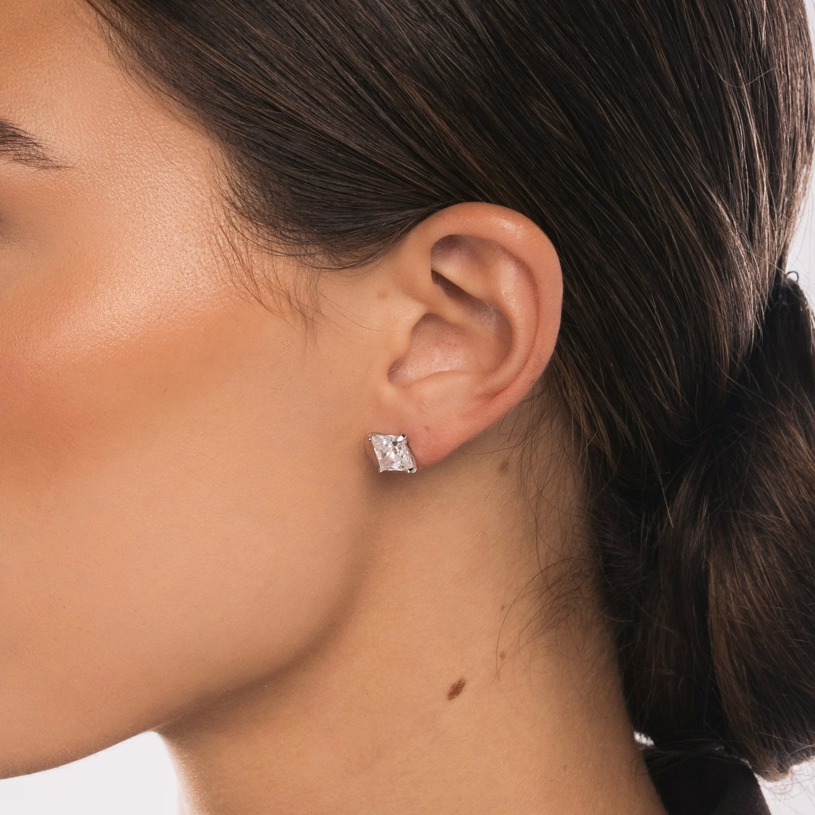 Sterling Silver Square Stud Earrings - Luxe Emporium x