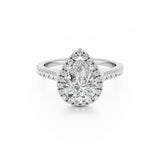 Sterling Silver Pear Halo Aurora Ring