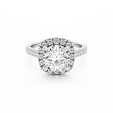 Sterling Silver Iced Square Halo Ring