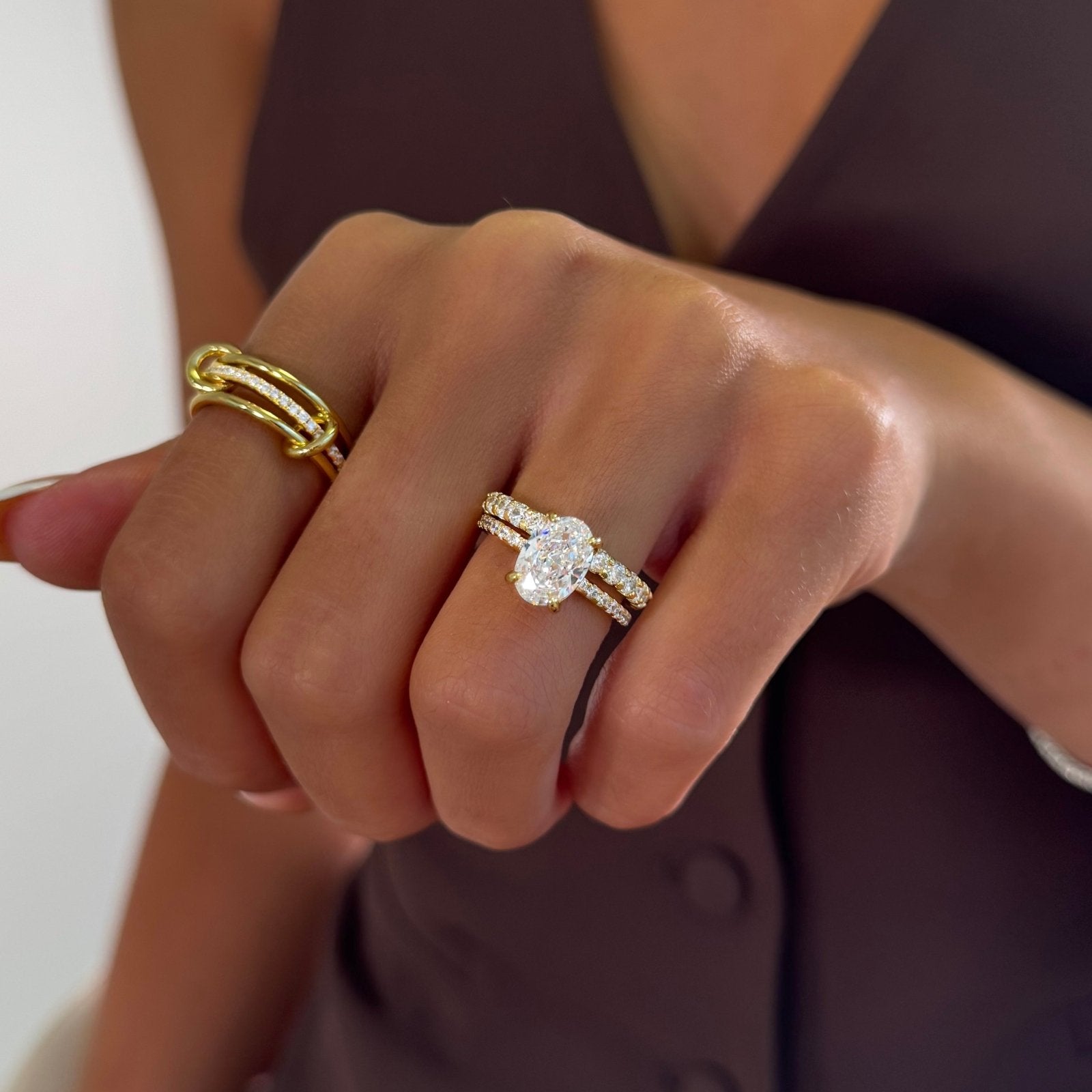 Gold Mini Solitaire Ring - Luxe Emporium x