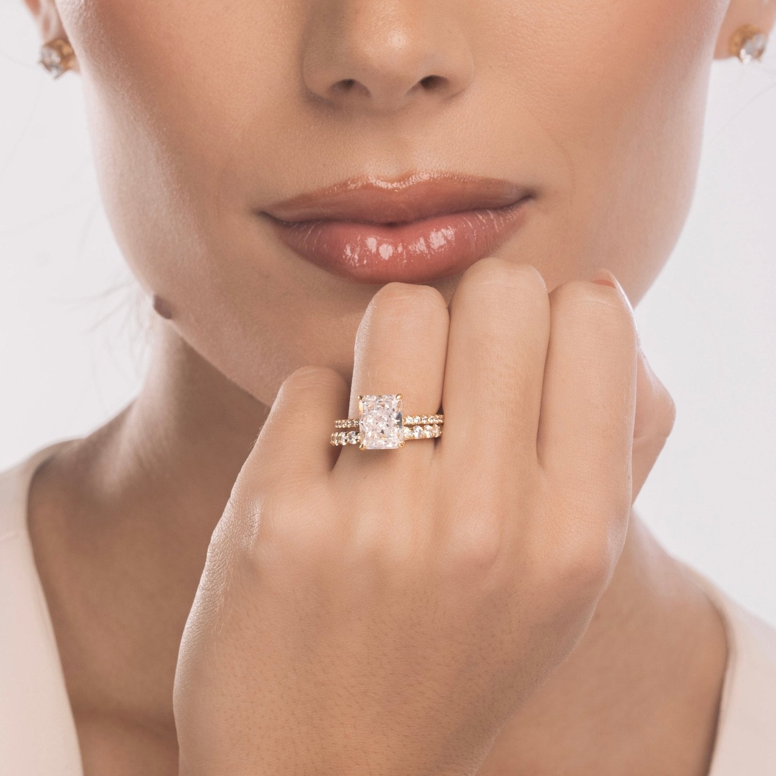 Gold Radiant Cut Jasmine Ring - Luxe Emporium x