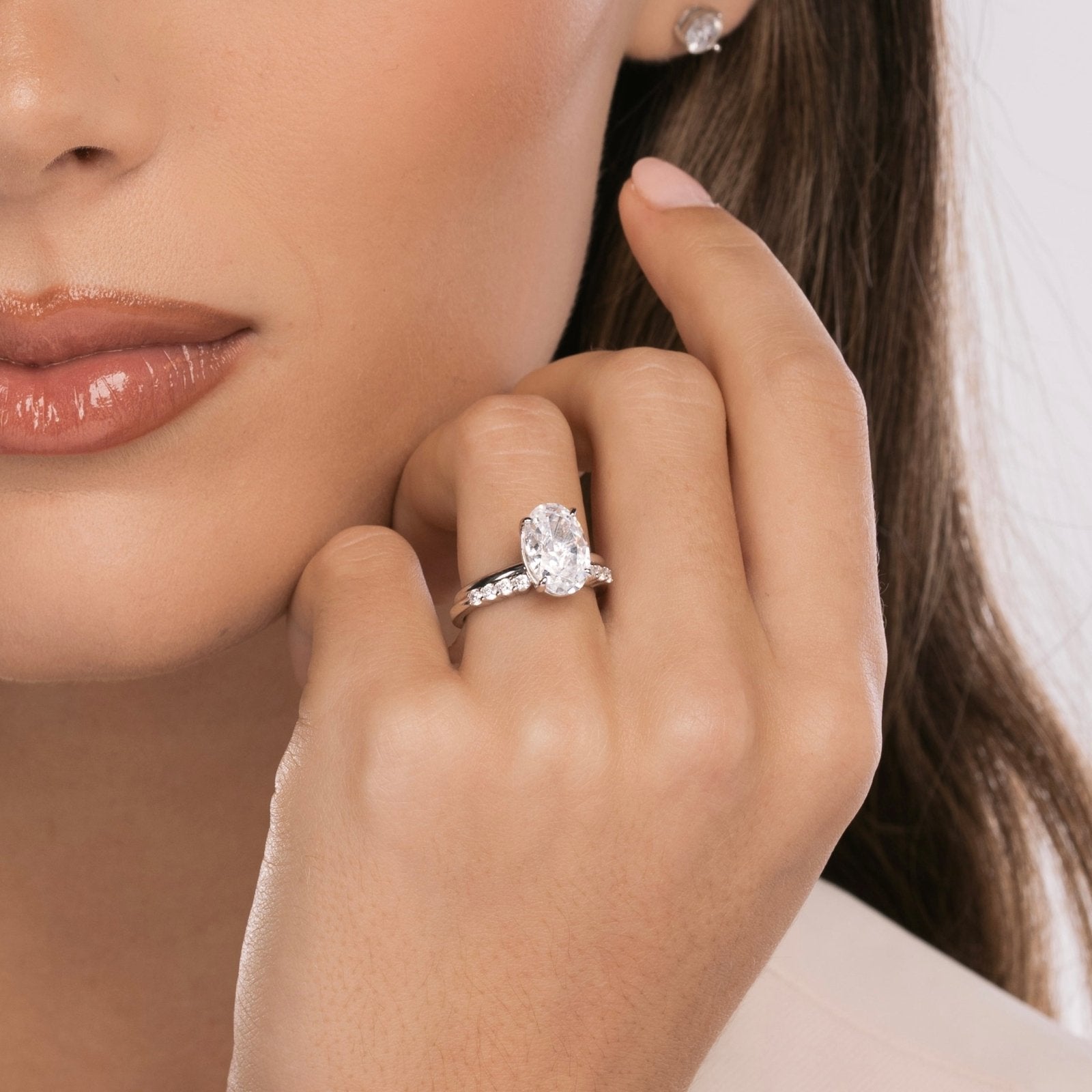 Sterling Silver Plain Band Solitaire Ring - Luxe Emporium x