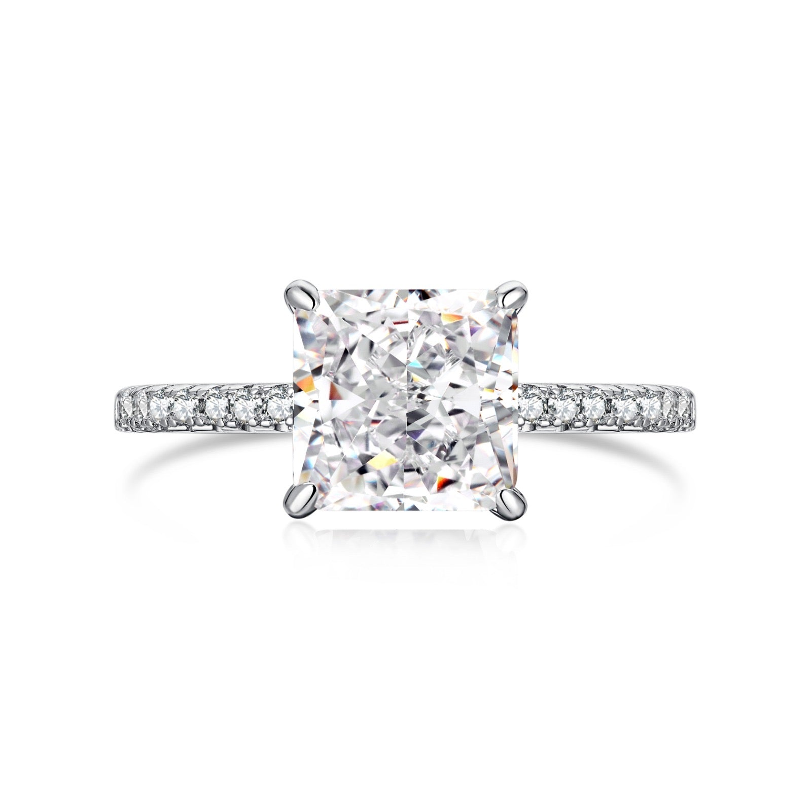 Sterling Silver Princess Cut Ring - Luxe Emporium x