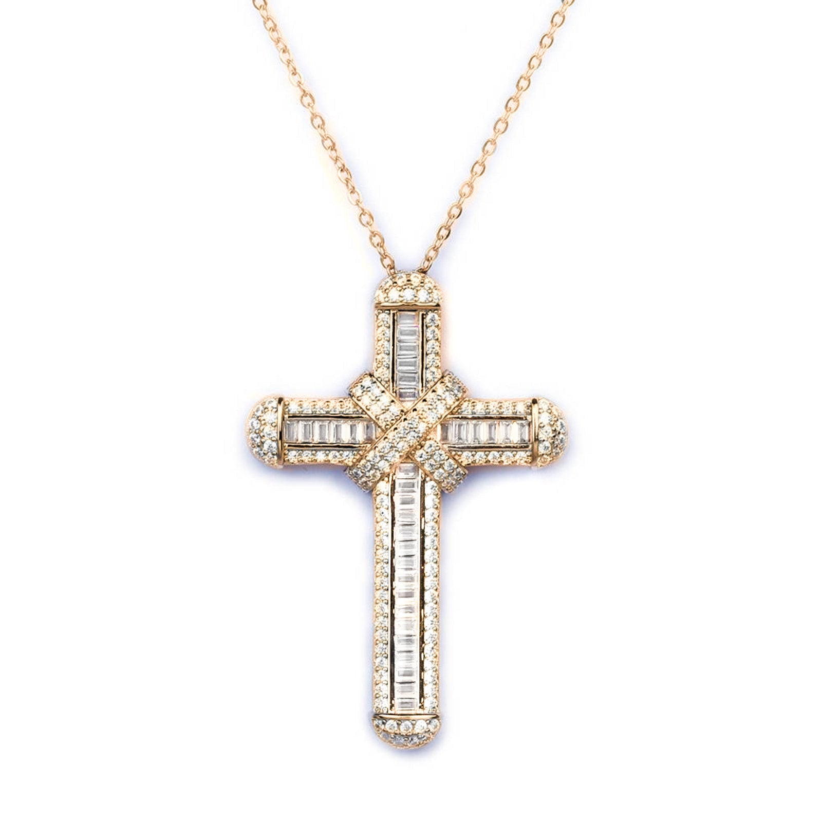Gold Large Luxe Cross Necklace - Luxe Emporium x