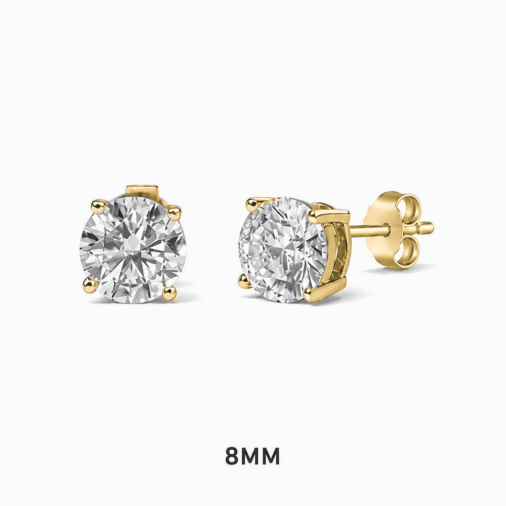 Gold Romy Round Stud Earrings