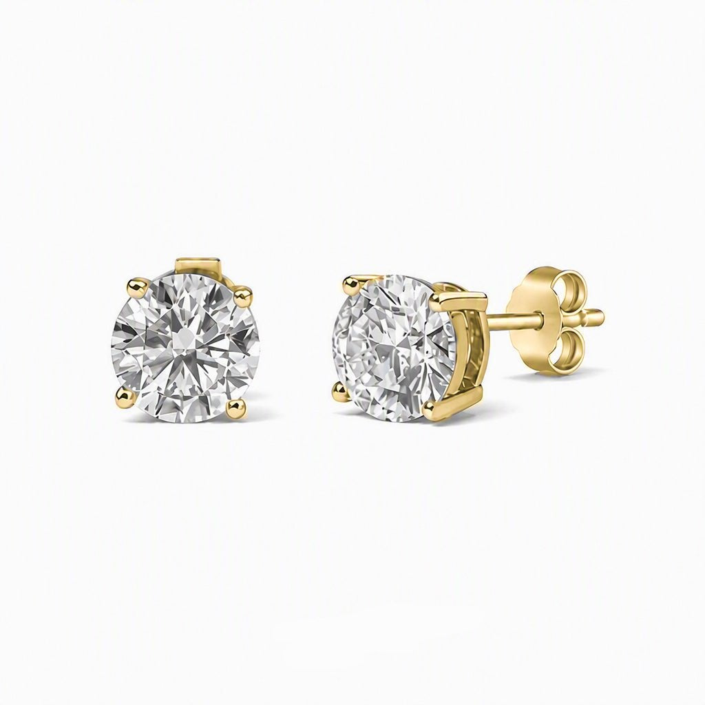 Gold Romy Round Stud Earrings - Luxe Emporium x