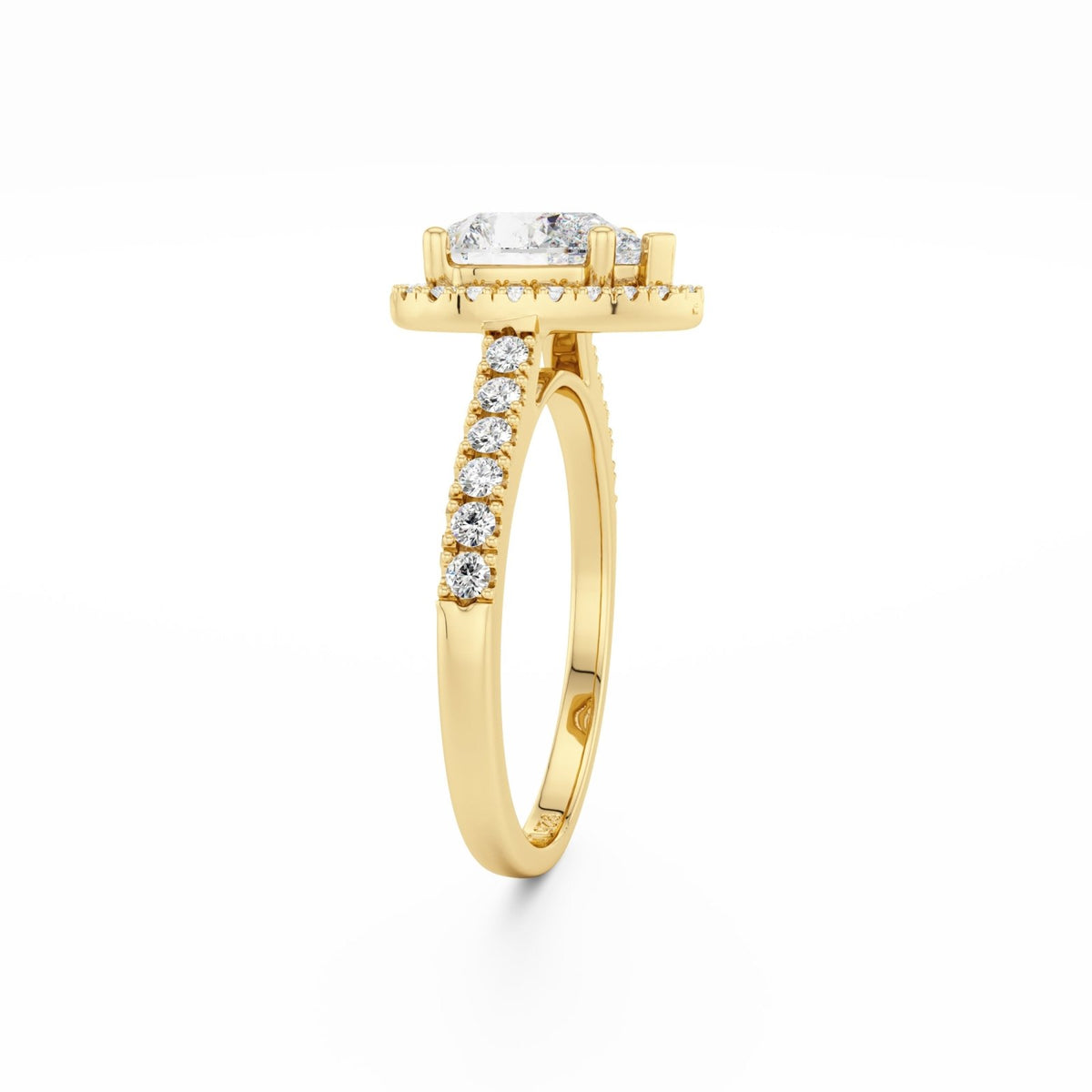 Gold Pear Halo Aurora Ring - Luxe Emporium x