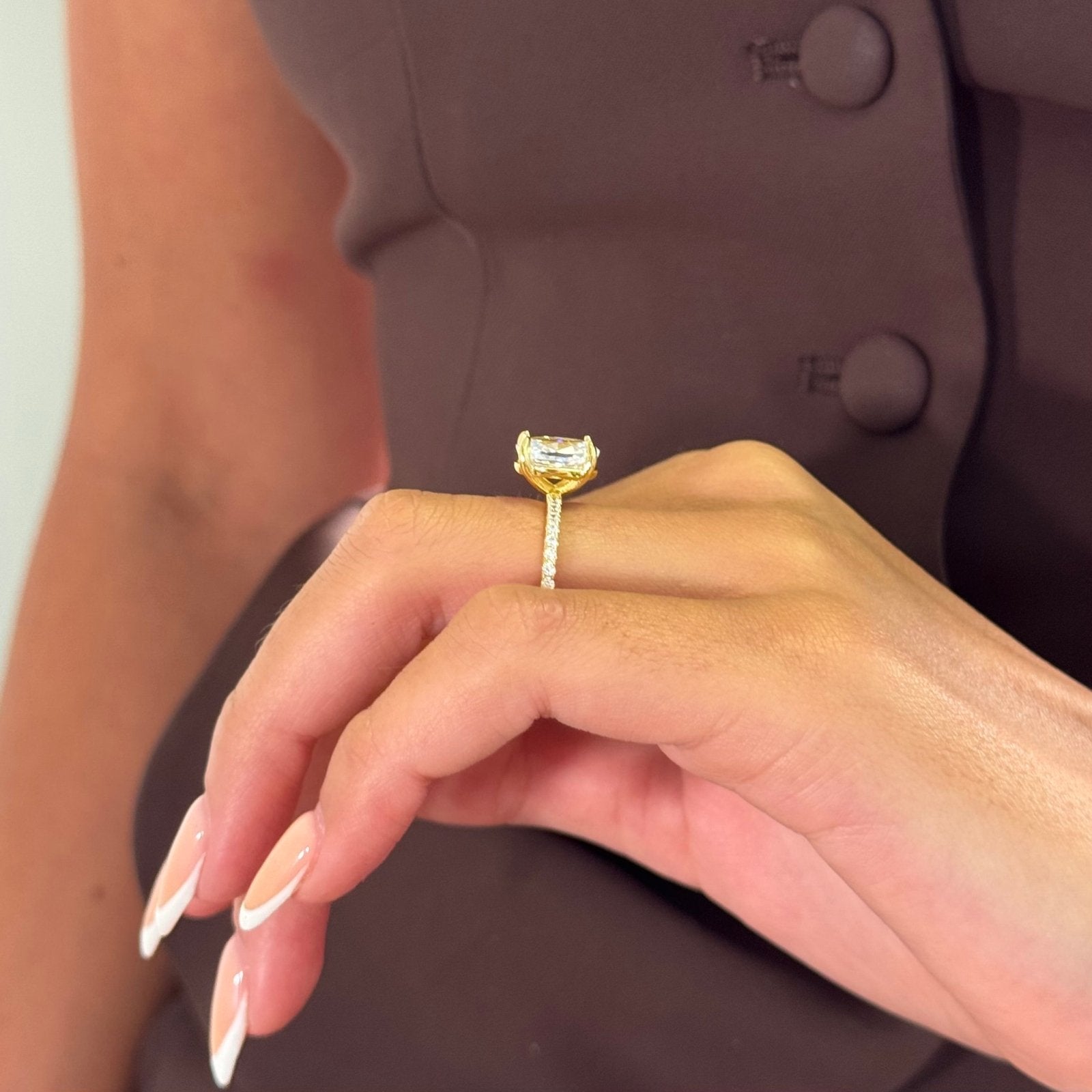 Gold Mini Solitaire Ring - Luxe Emporium x