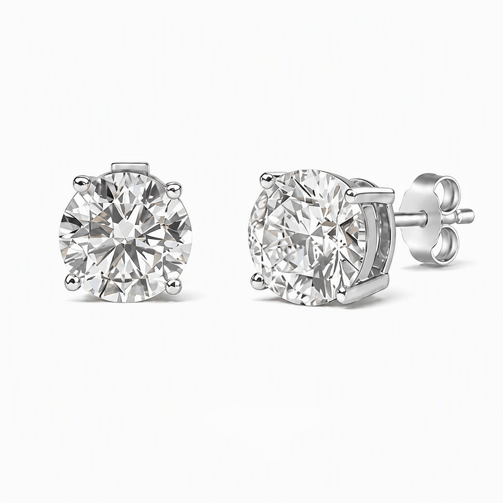 Sterling Silver Romy Round Stud Earrings - Luxe Emporium x