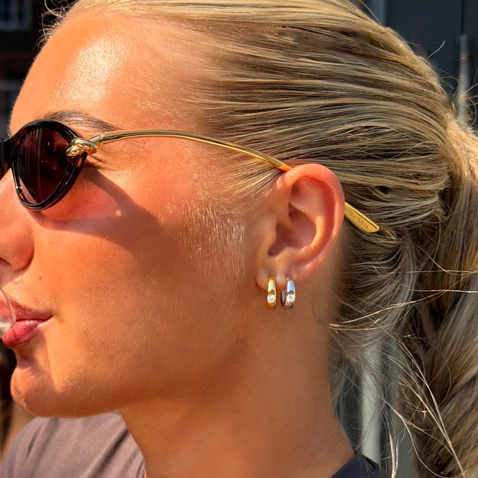 Gold Evelina Huggie Hoop Earrings - Luxe Emporium x
