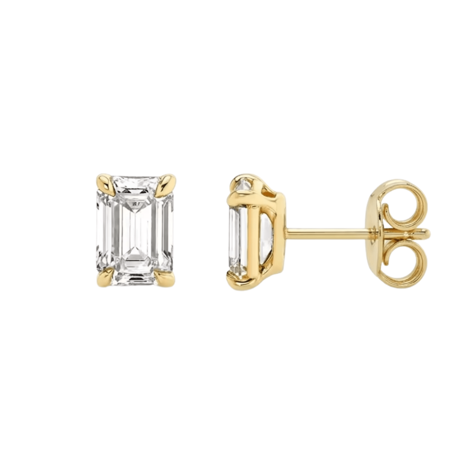 Gold Emerald Cut Bella Earrings - Luxe Emporium x