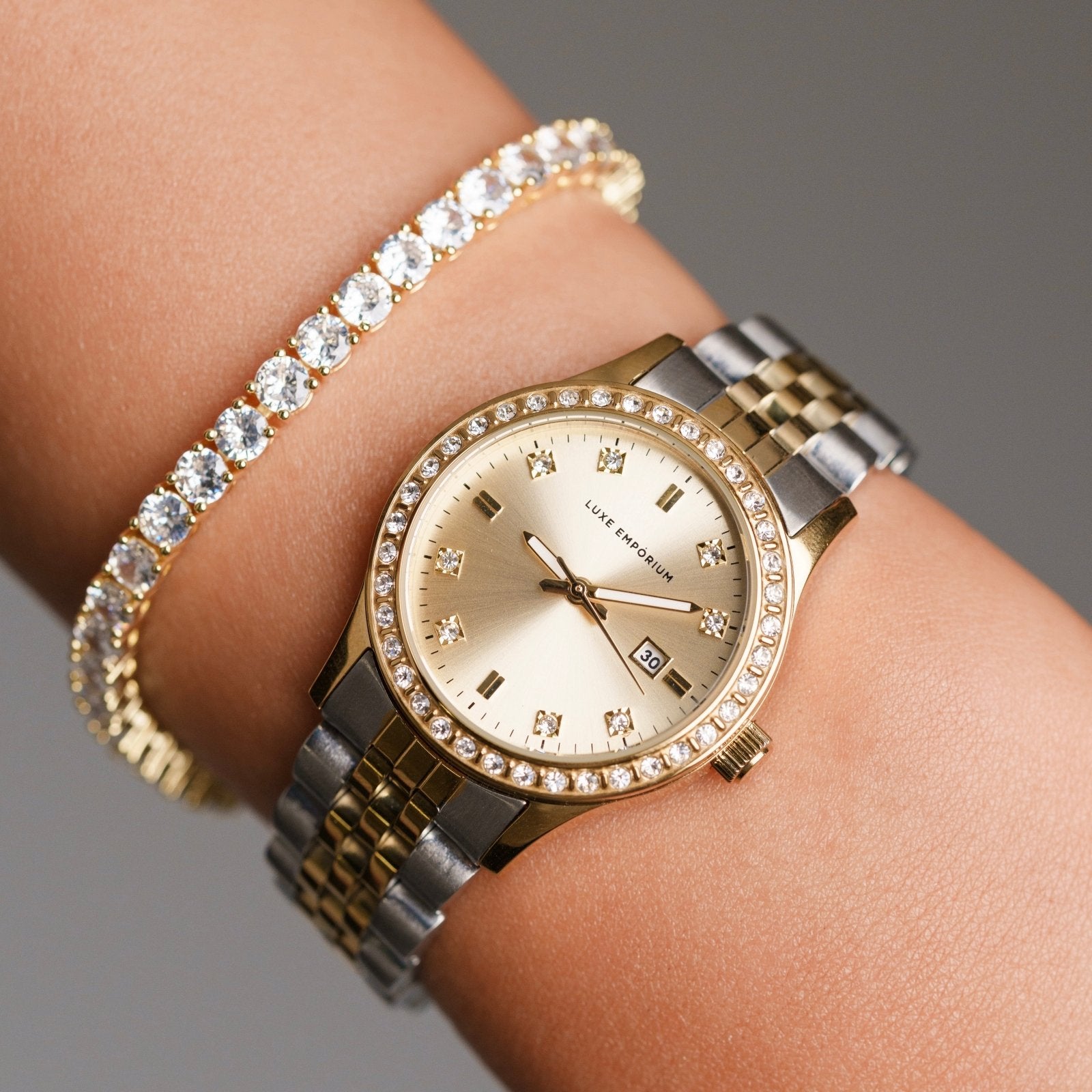 Two Tone Champagne Cavallia 30 Watch - Luxe Emporium x