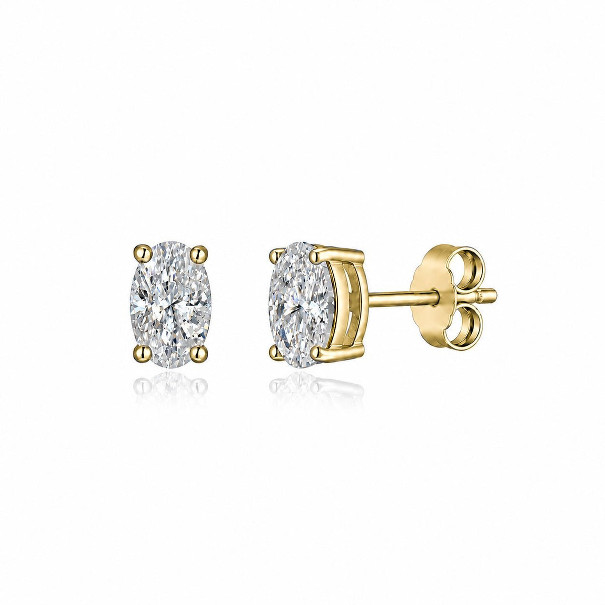 Gold Olivine Oval Stud Earrings - Luxe Emporium x