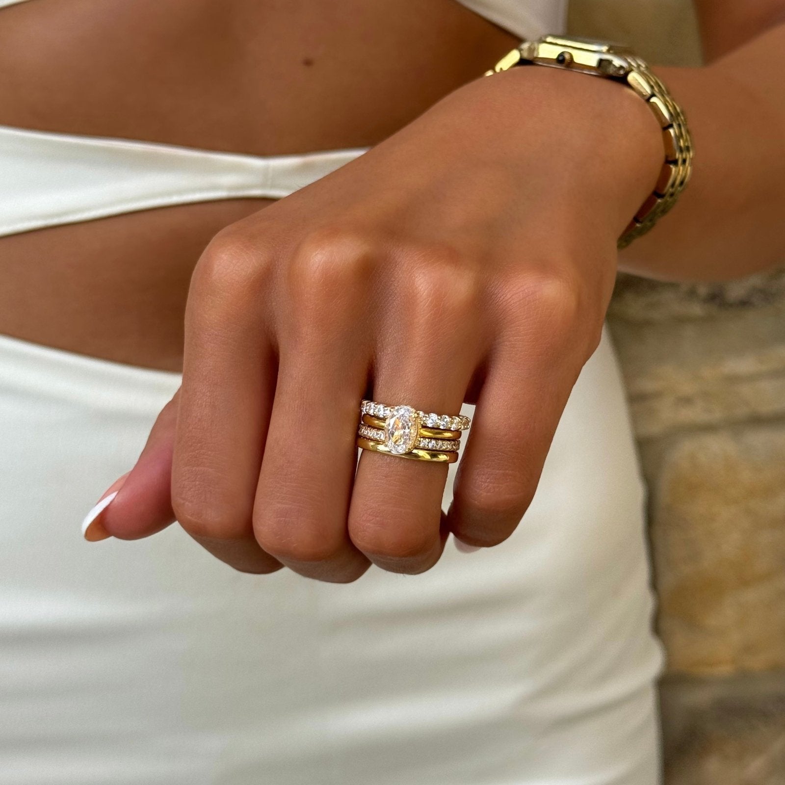 Gold Ayda Band Ring - Luxe Emporium x