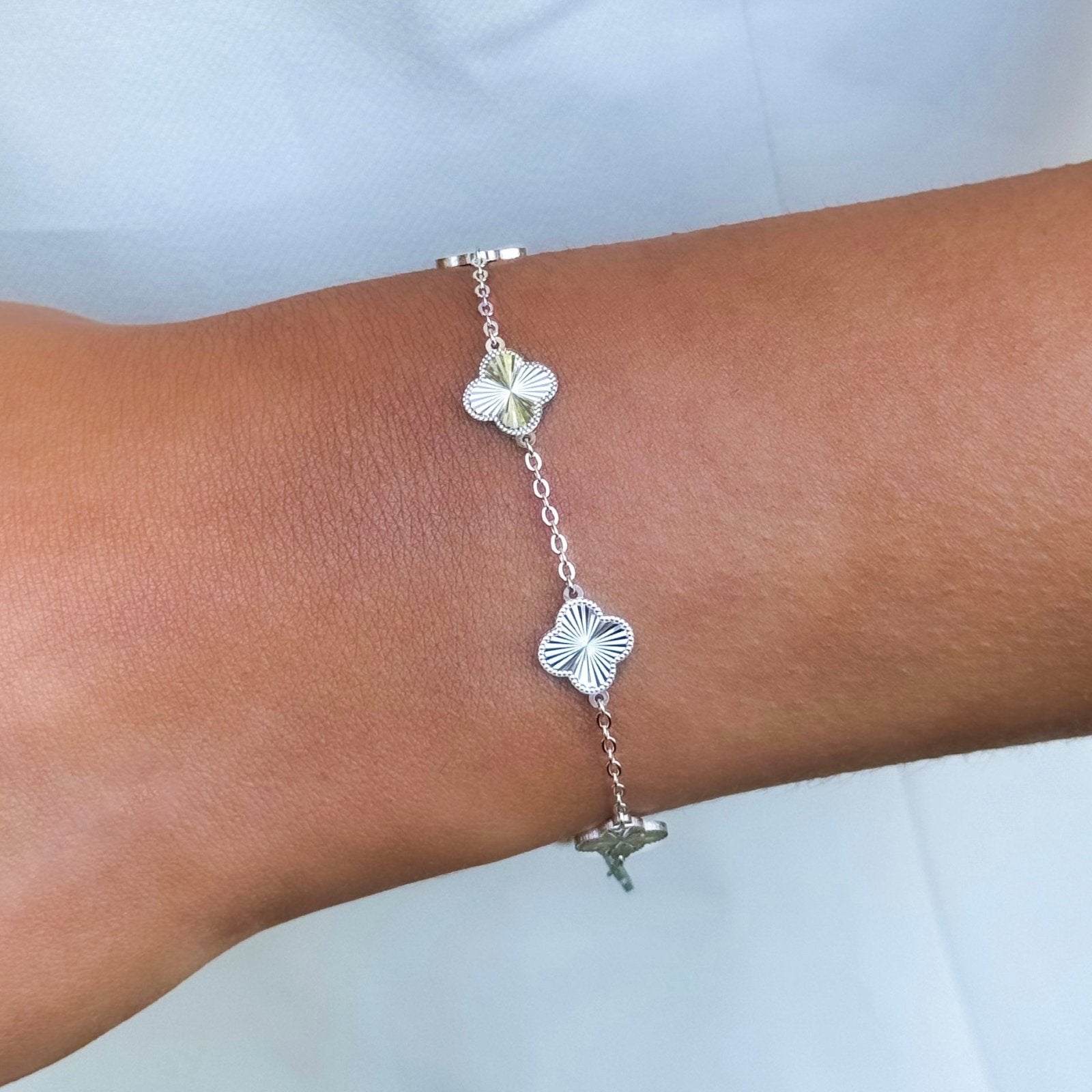 Sterling Silver Kiala Clover Bracelet - Luxe Emporium x
