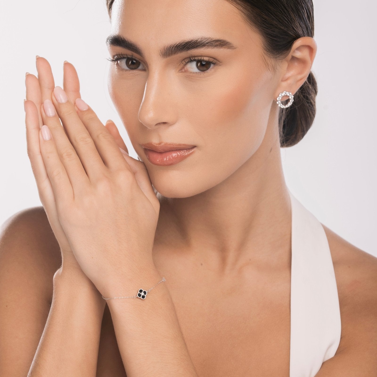 Sterling Silver Black Clover Bracelet - Luxe Emporium x