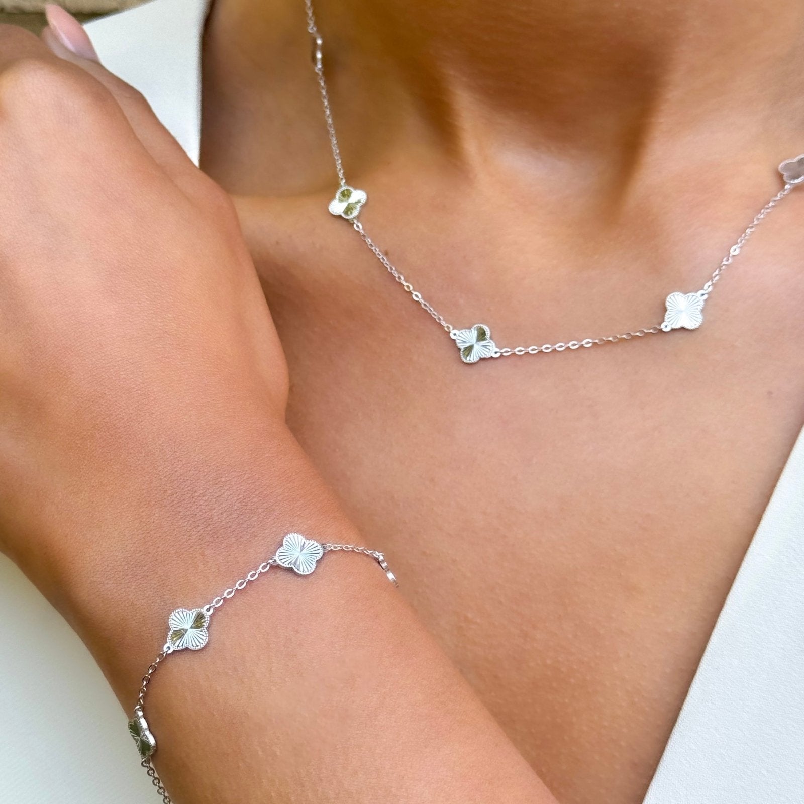 Sterling Silver Kiala Clover Necklace - Luxe Emporium x