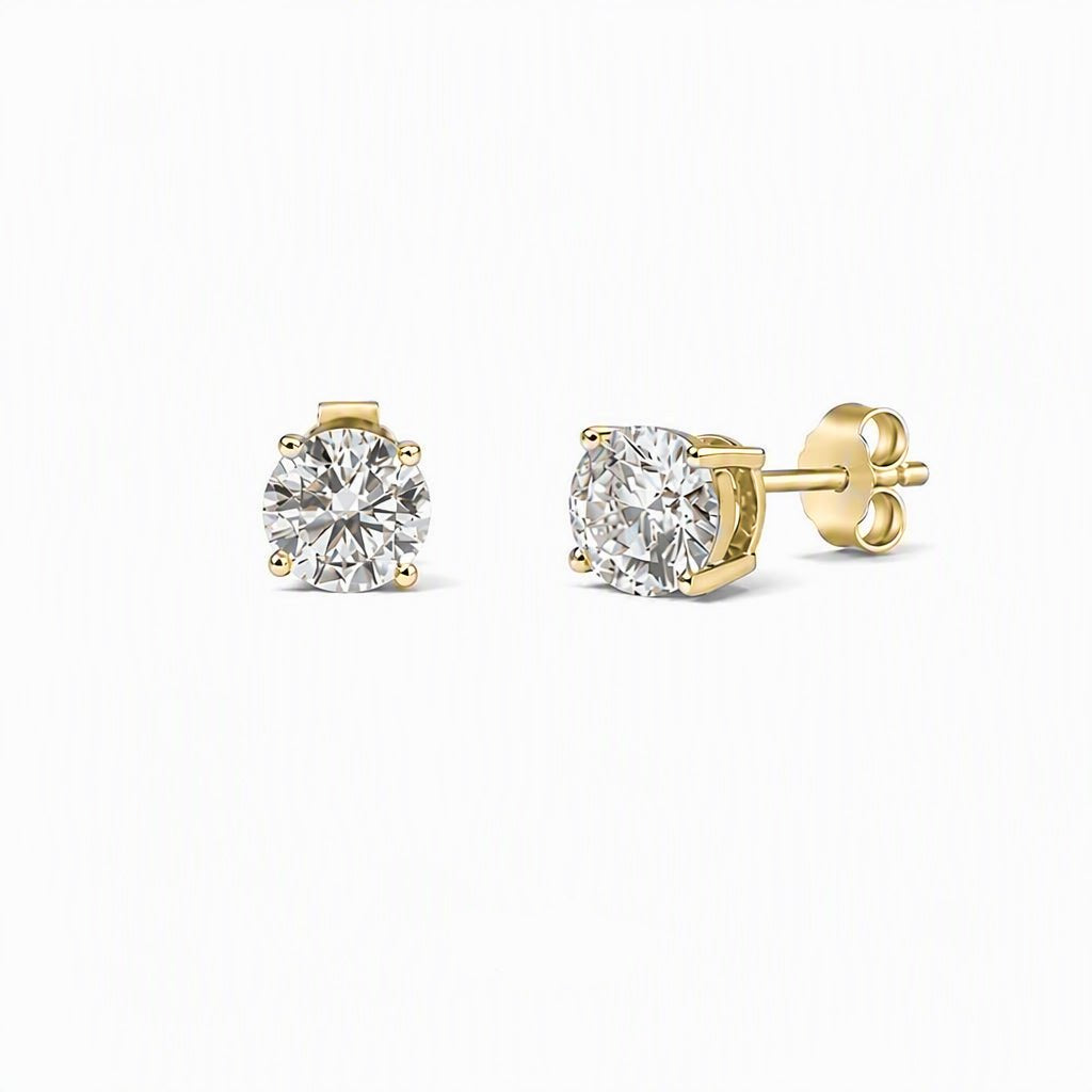 Gold Romy Round Stud Earrings - Luxe Emporium x