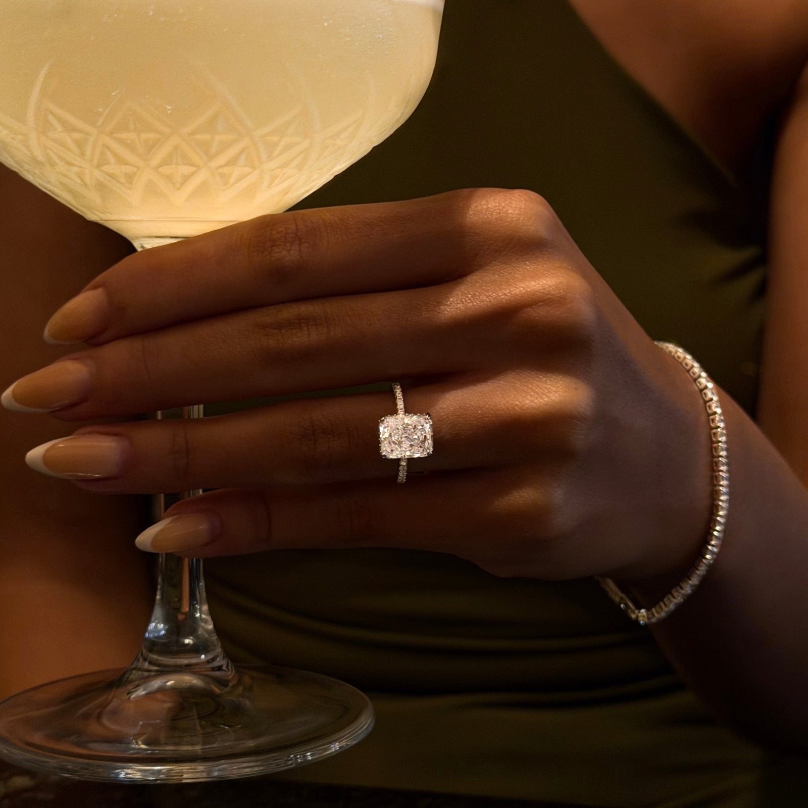 Sterling Silver Radiant Cut Jasmine Ring - Luxe Emporium x