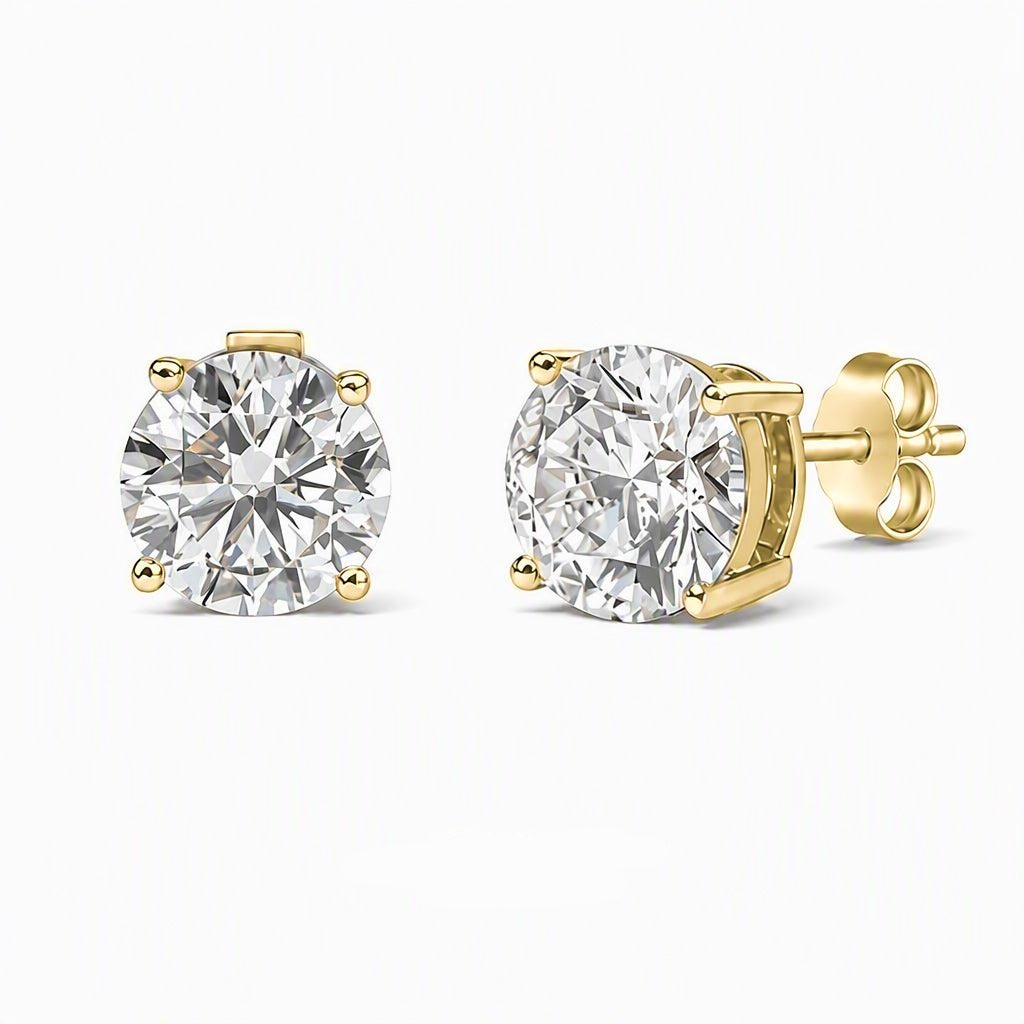 Gold Romy Round Stud Earrings - Luxe Emporium x