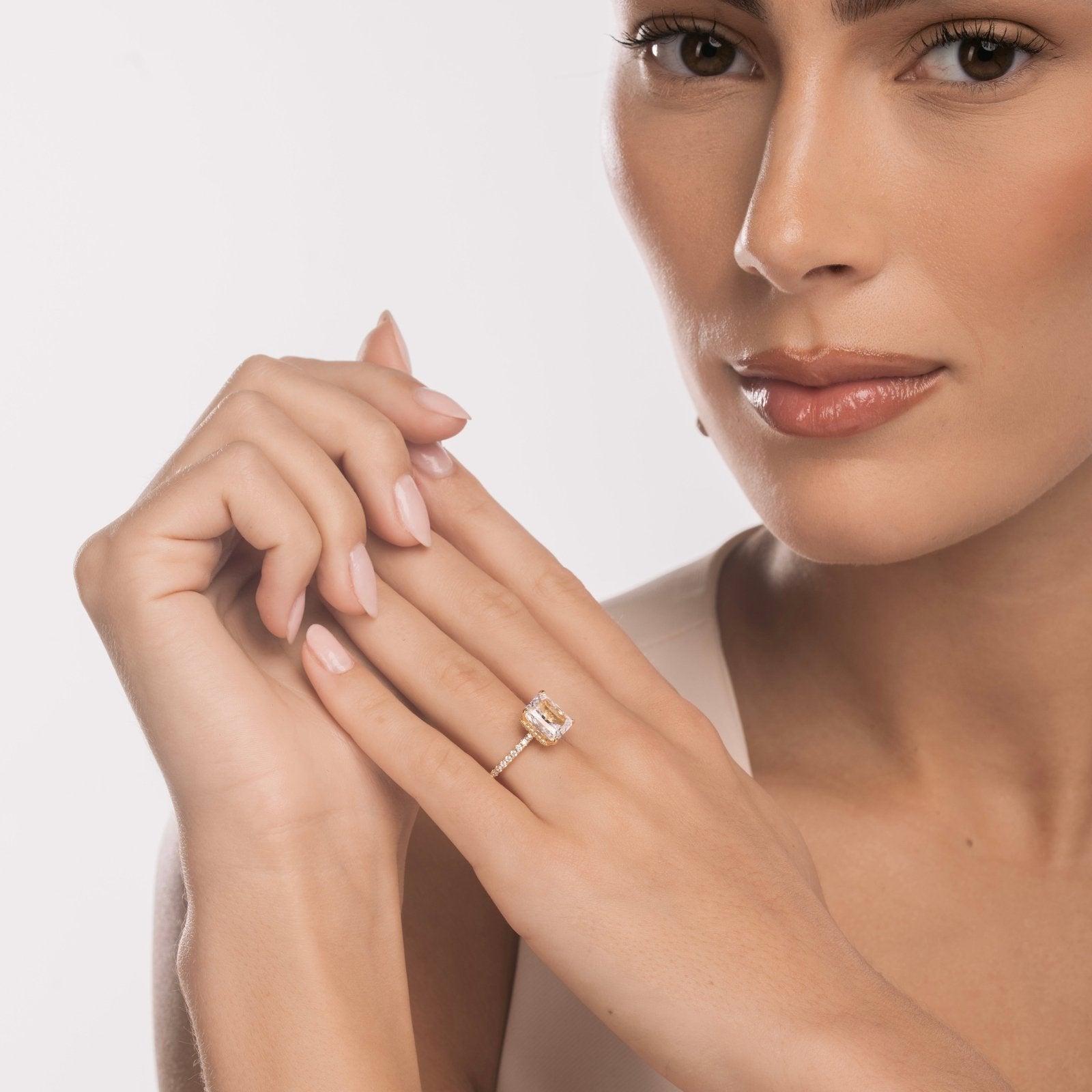 Gold Radiant Cut Jasmine Ring - Luxe Emporium x