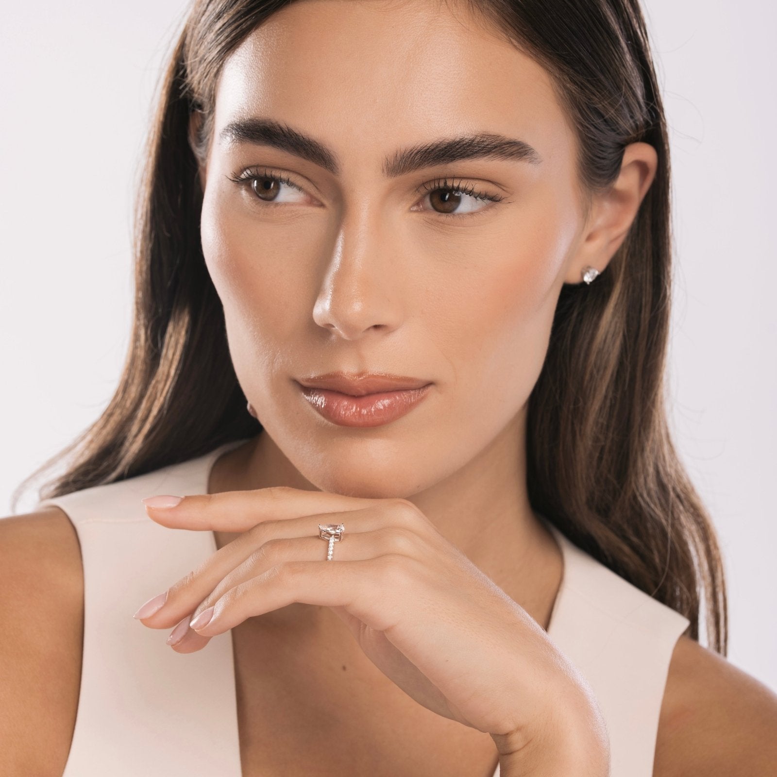 Sterling Silver Harlow Pear Ring - Luxe Emporium x