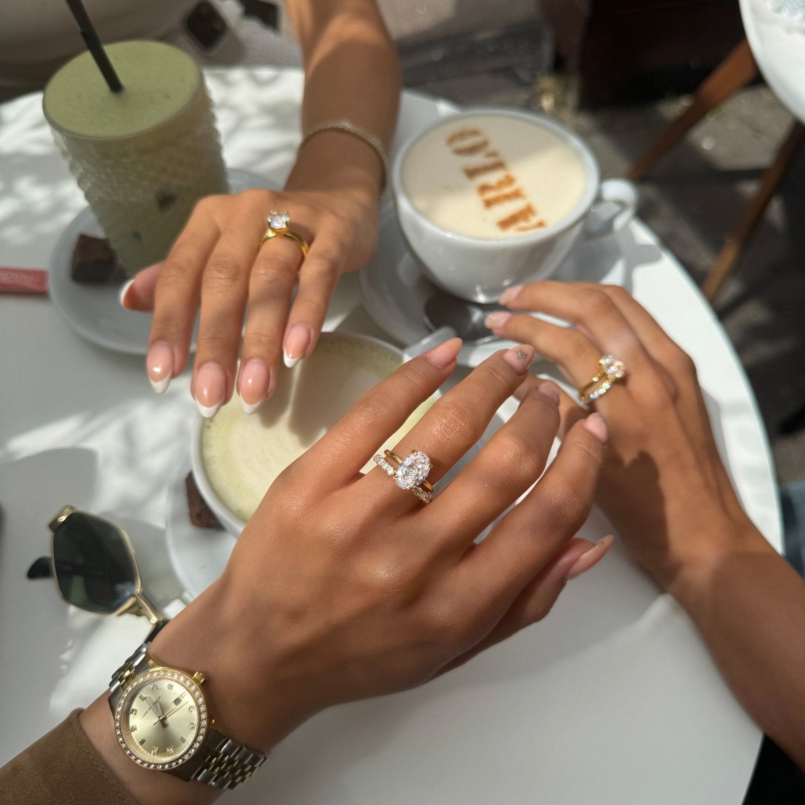 Gold Plain Band Solitaire Ring - Luxe Emporium x