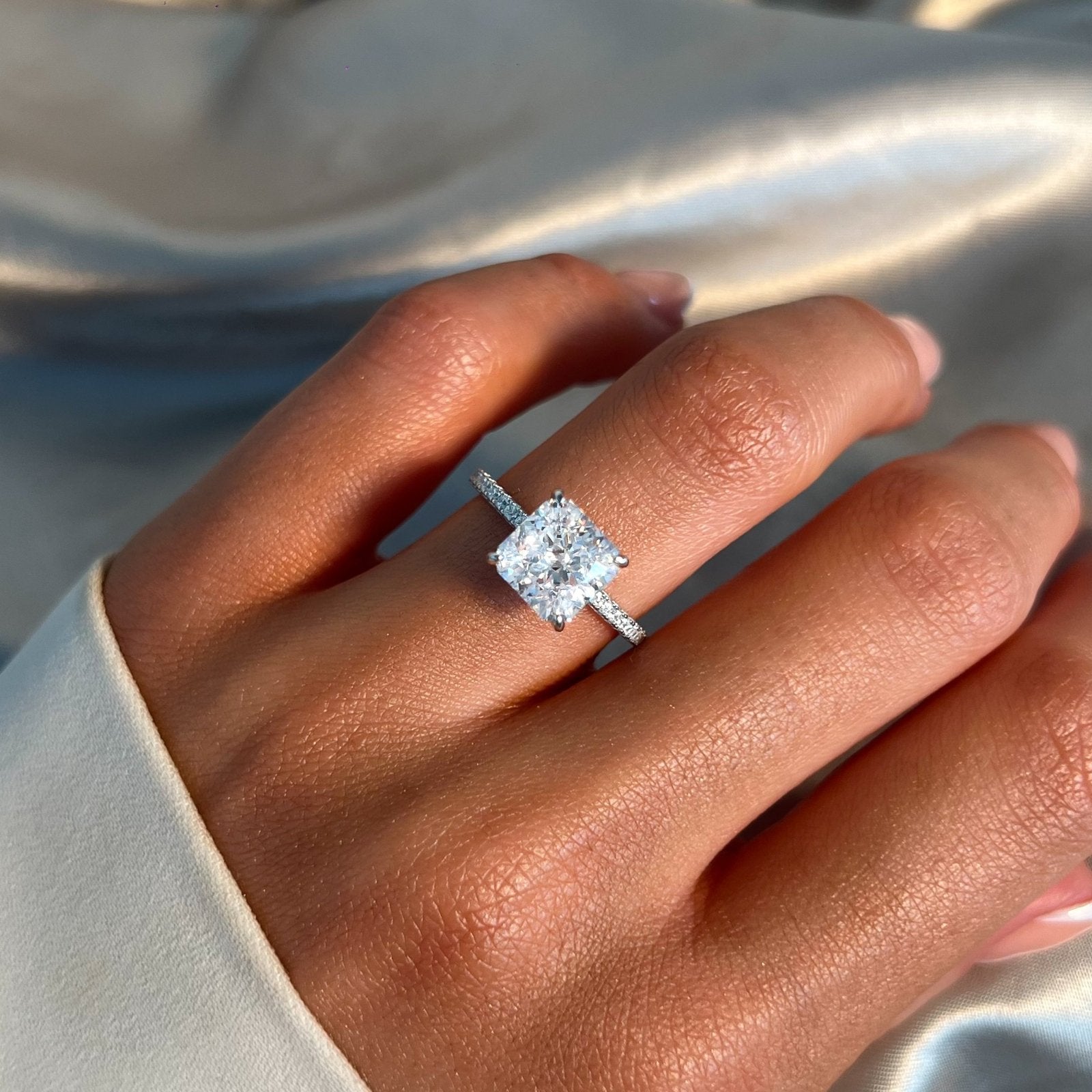 Sterling Silver Princess Cut Ring - Luxe Emporium x