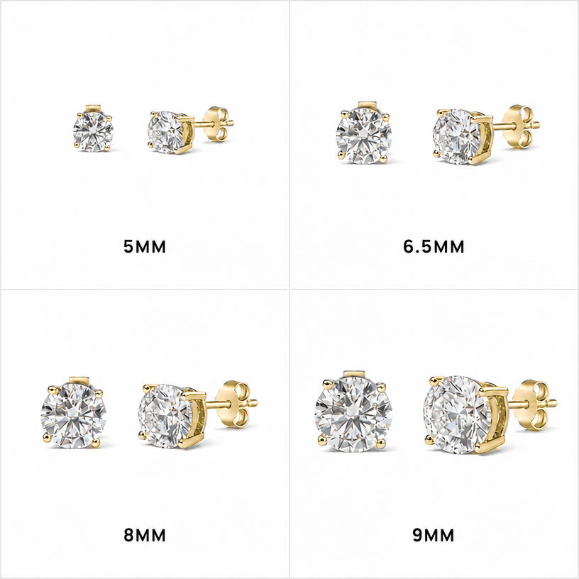 Gold Romy Round Stud Earrings