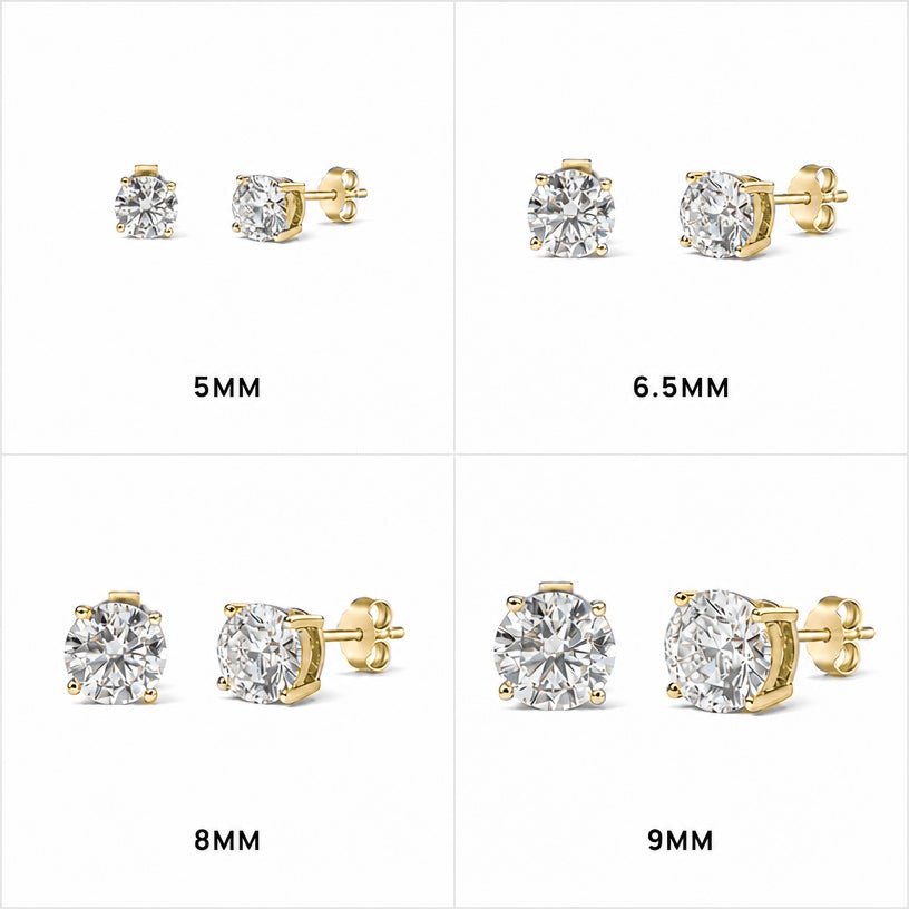 Gold Romy Round Stud Earrings - Luxe Emporium x