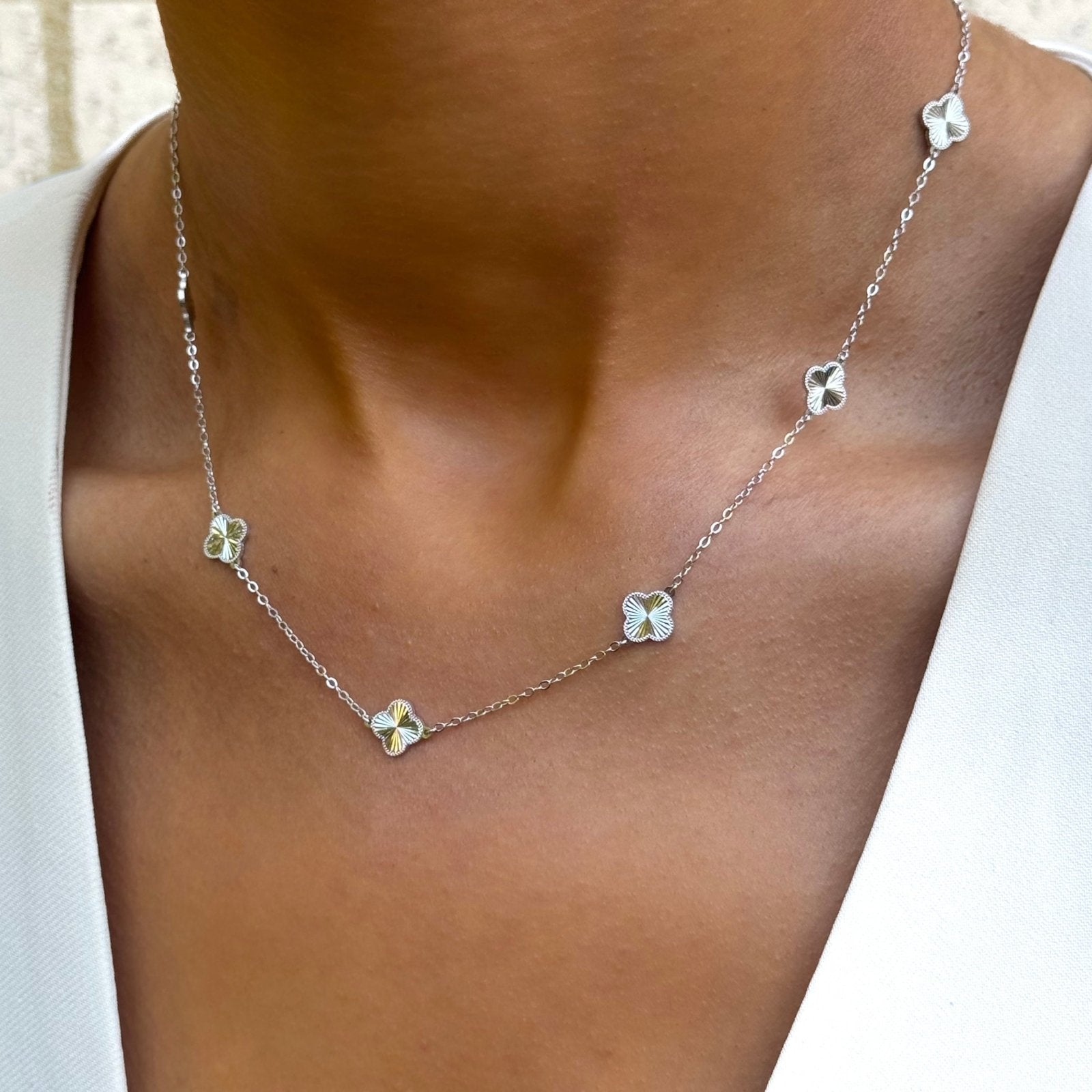 Sterling Silver Kiala Clover Necklace - Luxe Emporium x