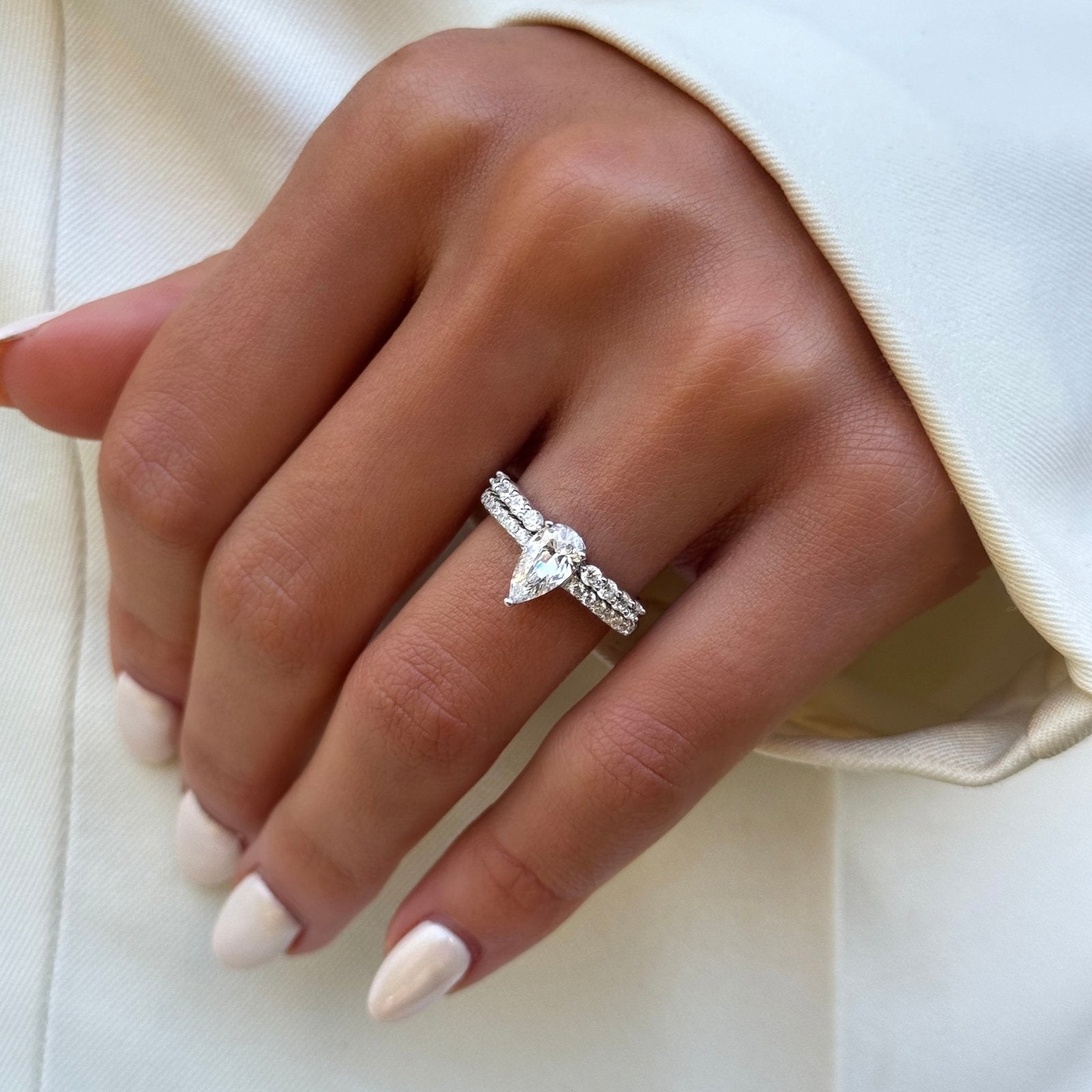 Sterling Silver Harlow Pear Ring - Luxe Emporium x