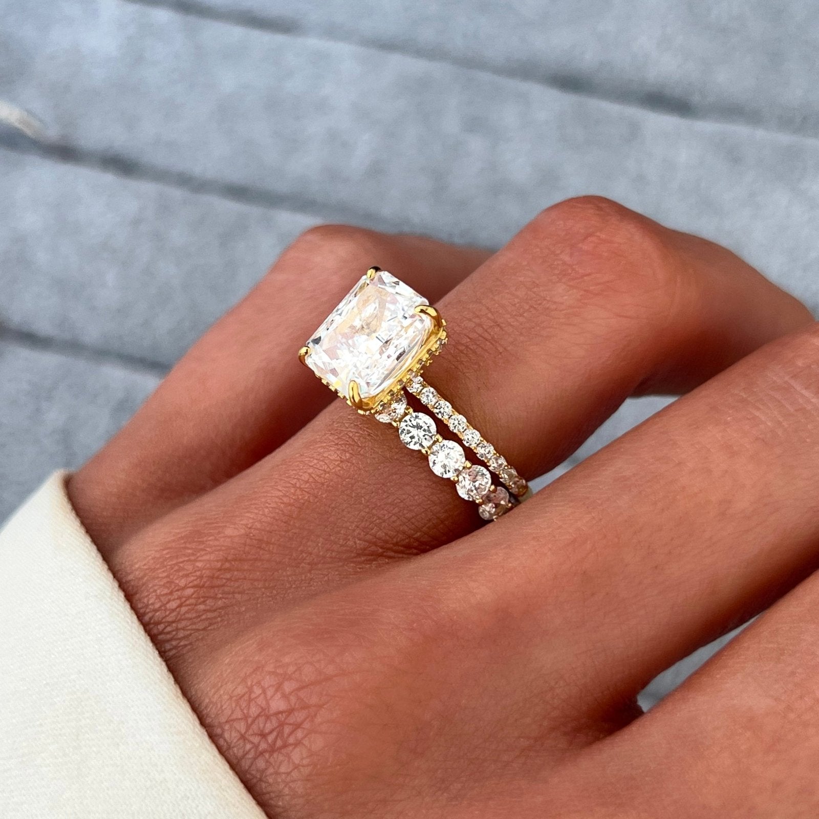 Gold Emerald Cut Jasmine Ring - Luxe Emporium x