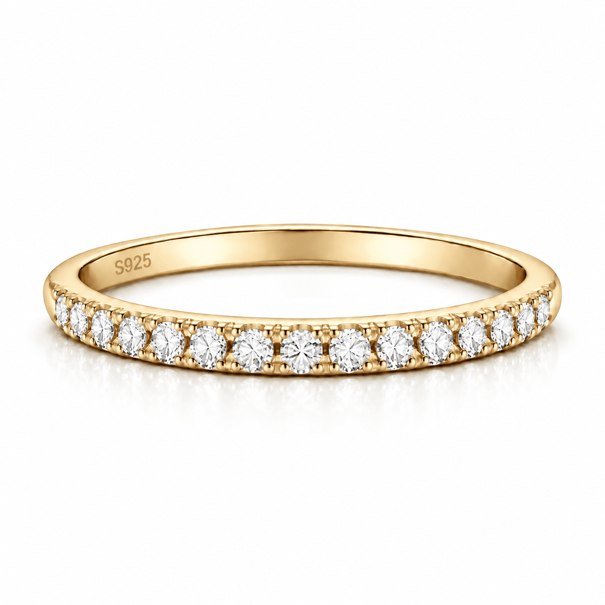 Gold Half Paved Selene Band Ring - Luxe Emporium x