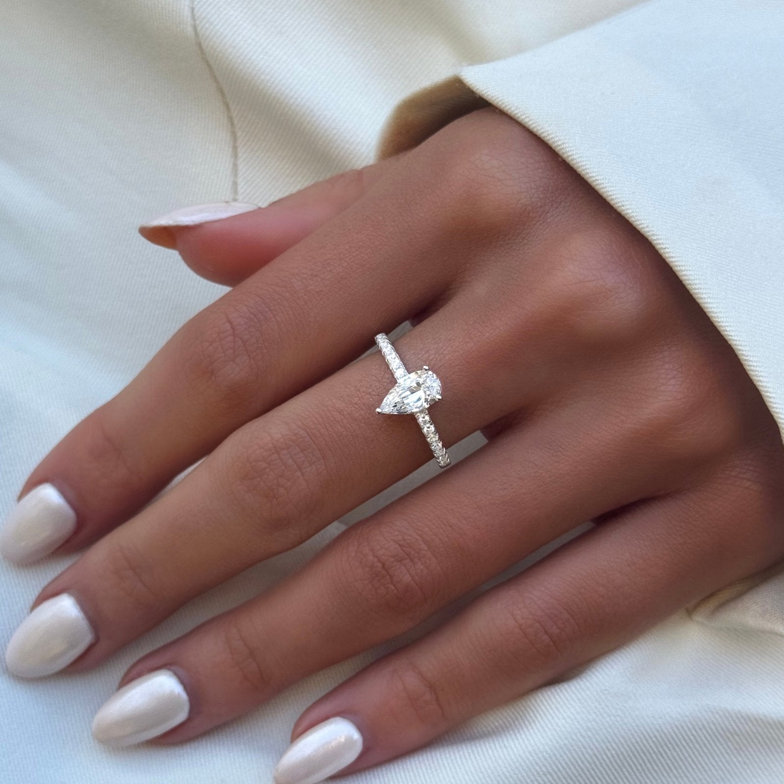 Sterling Silver Harlow Pear Ring - Luxe Emporium x