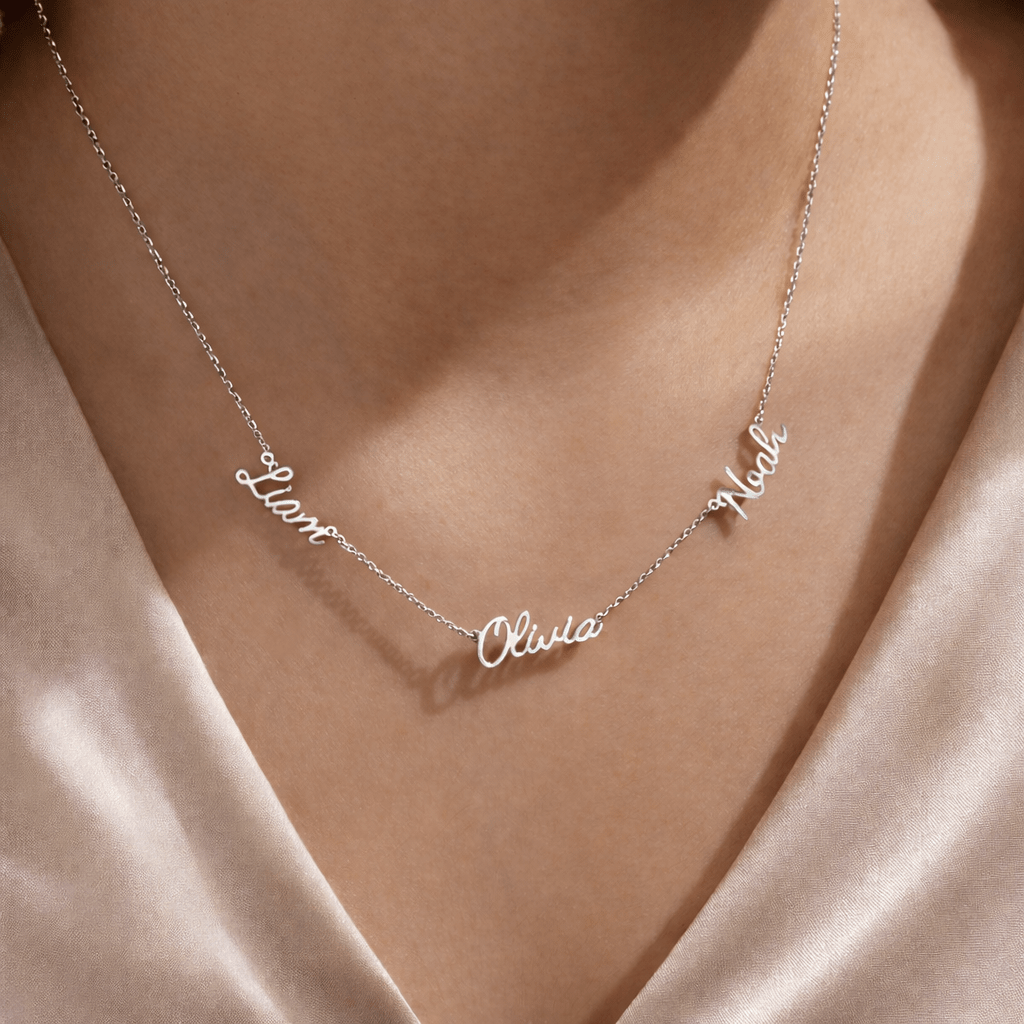 Sterling Silver Personalised Multi Name Necklace - Luxe Emporium x