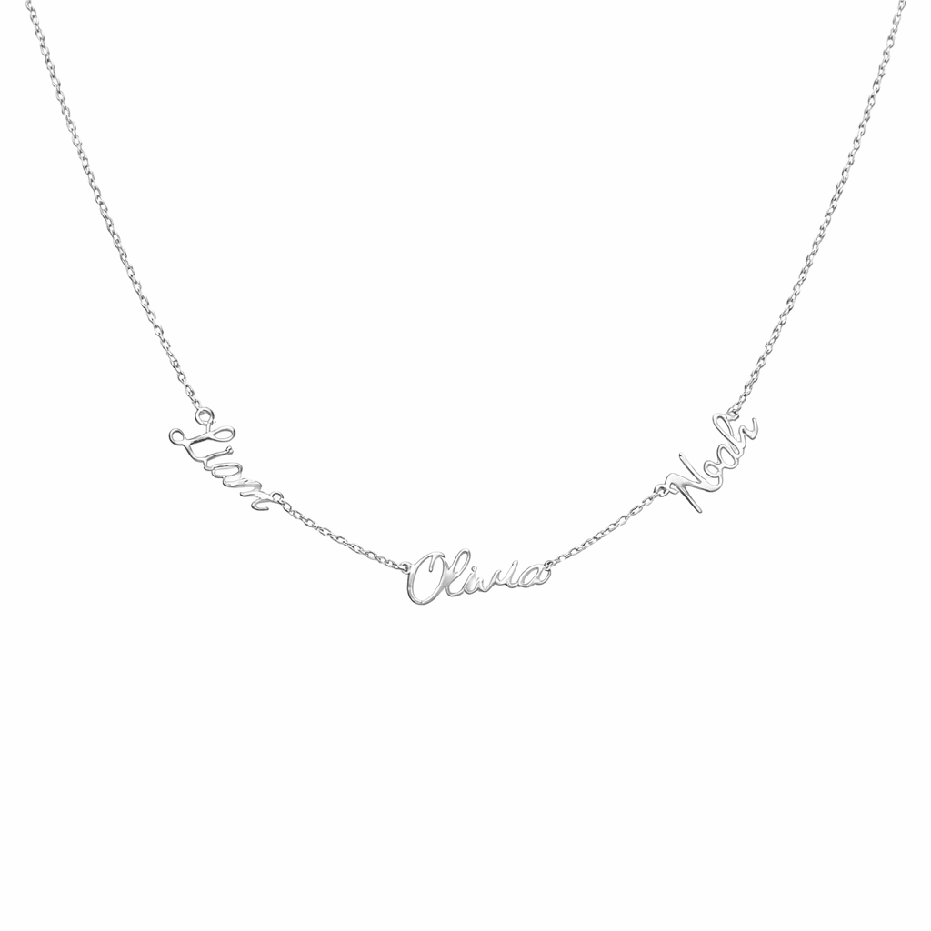 Sterling Silver Personalised Multi Name Necklace - Luxe Emporium x