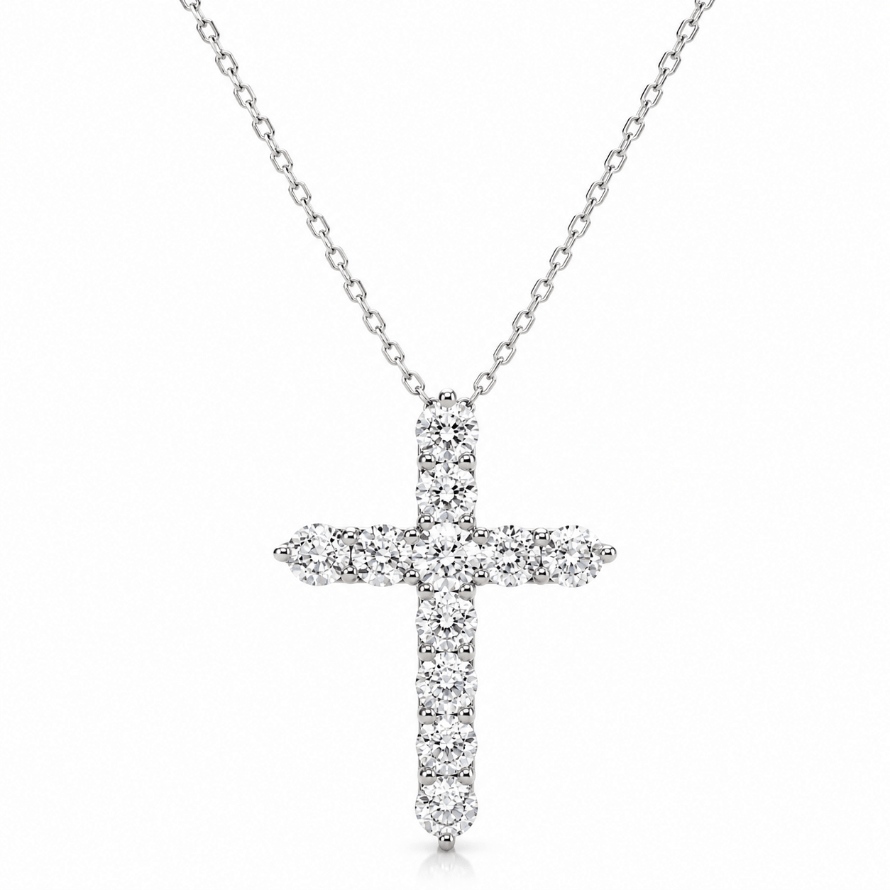 Sterling Silver Mini Cross Pendant Necklace - Luxe Emporium x