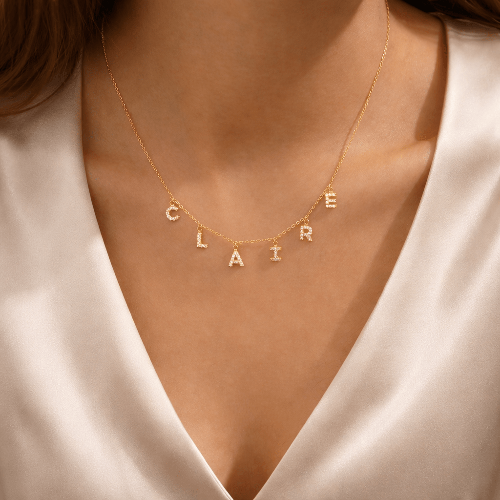 Gold Personalised Iced Name Necklace - Luxe Emporium x