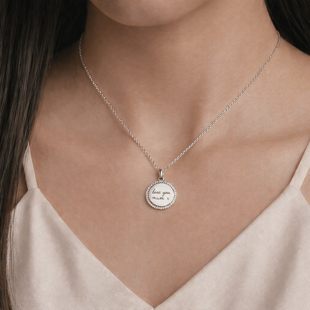 Sterling Silver Handwriting Halo Necklace - Luxe Emporium x