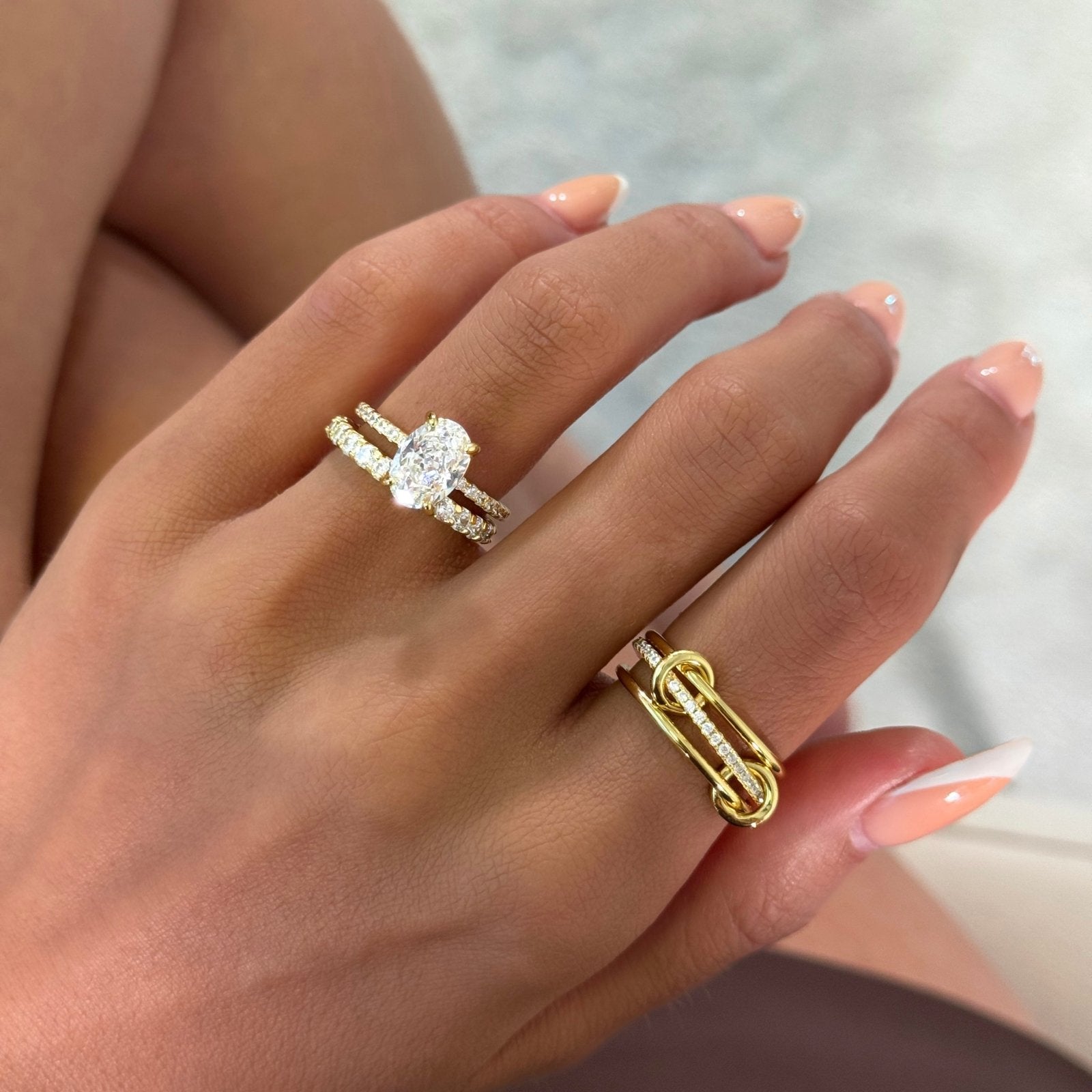 Gold Mini Solitaire Ring - Luxe Emporium x