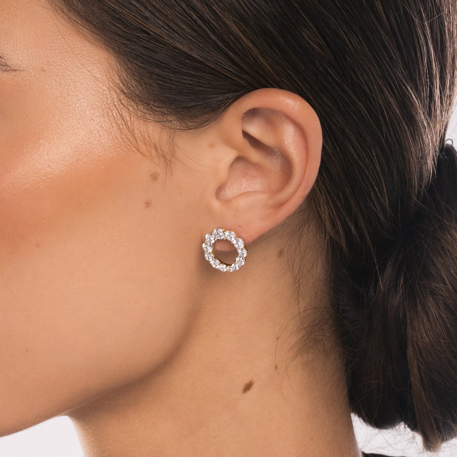 Gold Open Halo Earrings - Luxe Emporium x