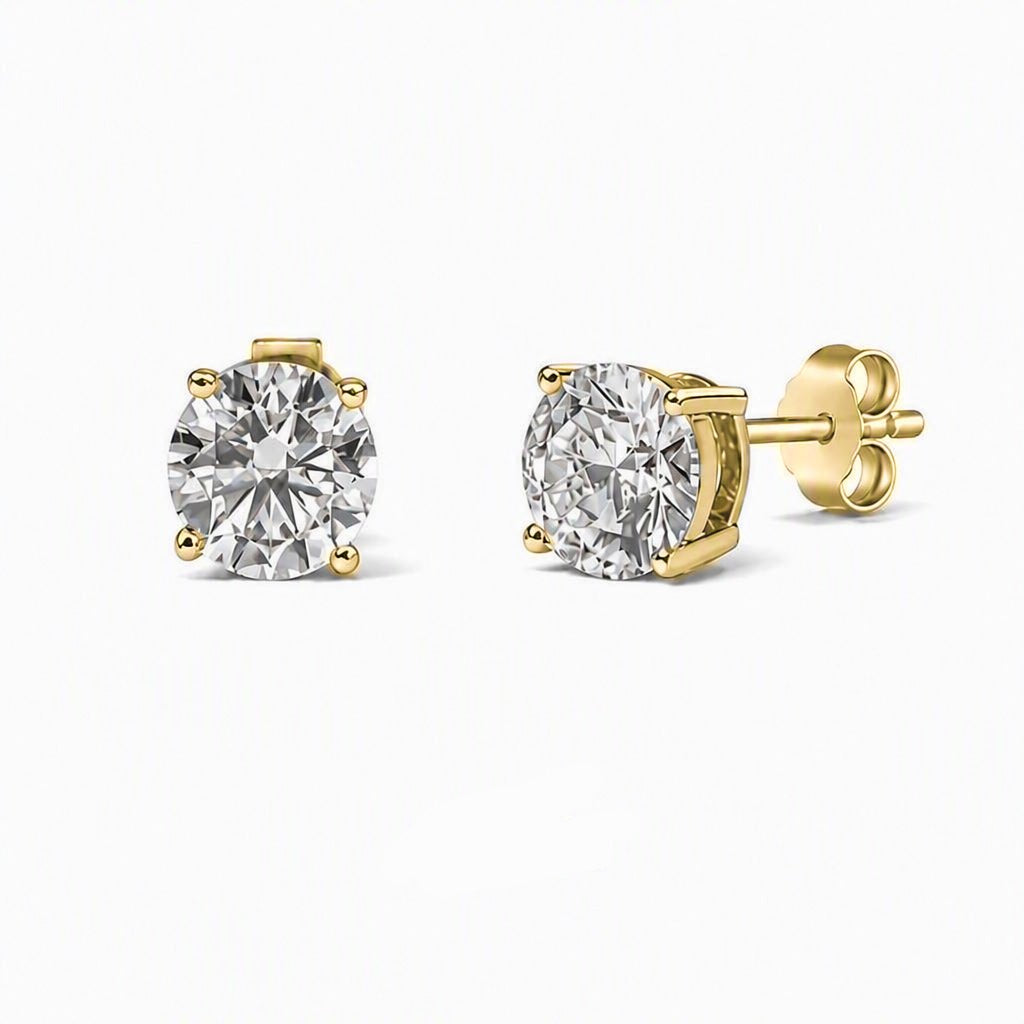 Gold Romy Round Stud Earrings - Luxe Emporium x