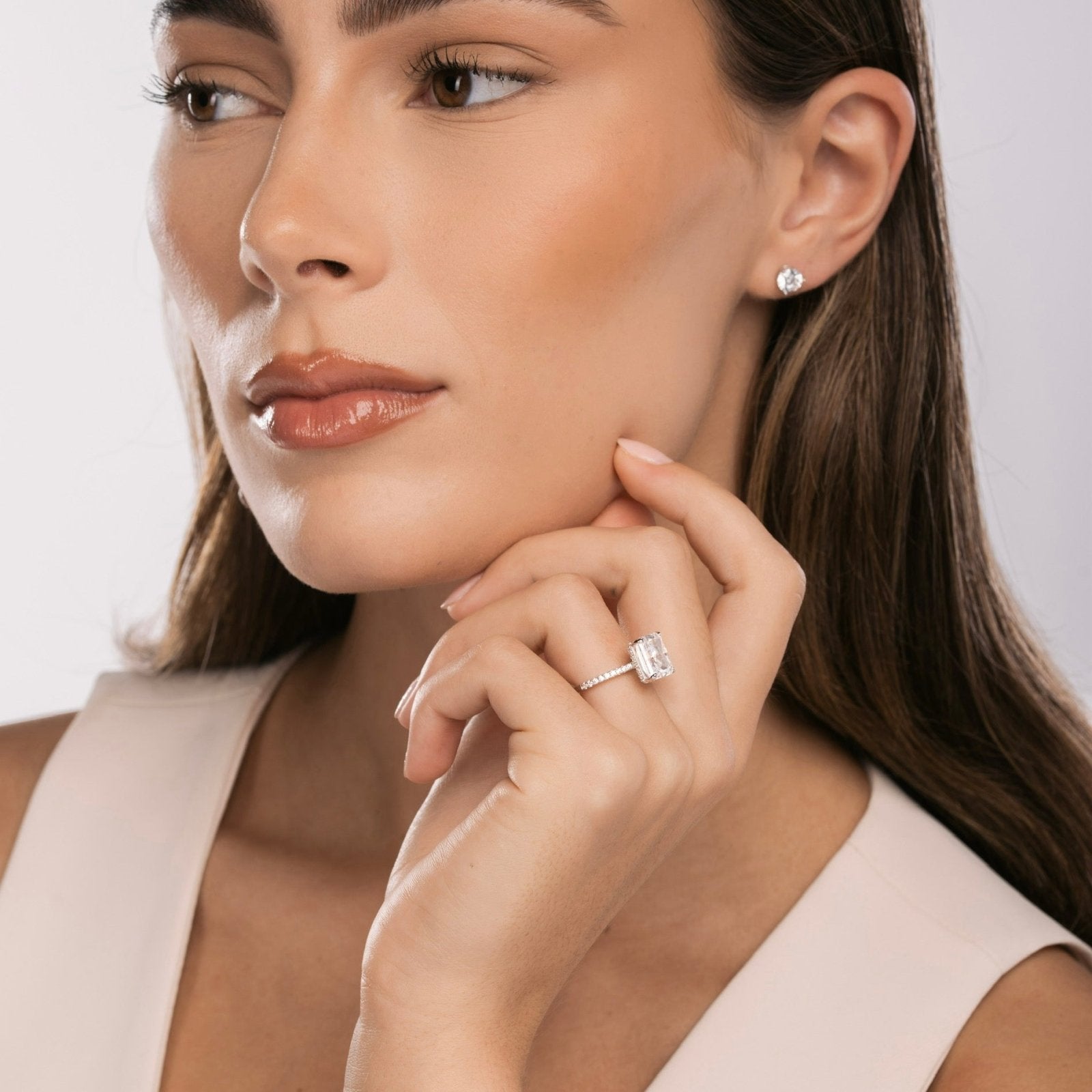 Sterling Silver Radiant Cut Jasmine Ring - Luxe Emporium x