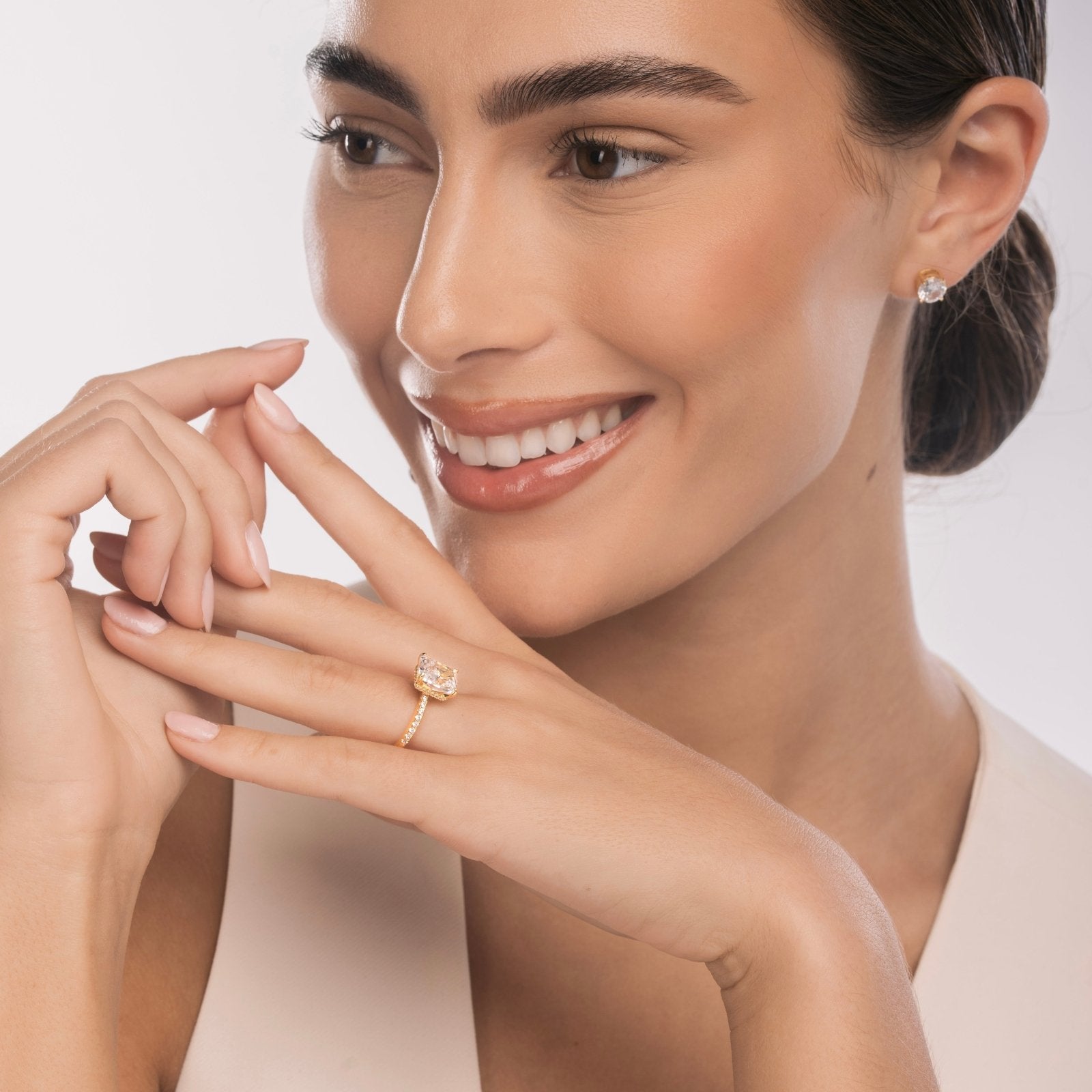 Gold Radiant Cut Jasmine Ring - Luxe Emporium x